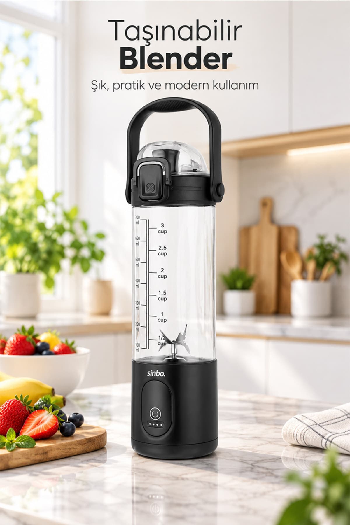 بلندر اسموتی Sinbo شارژی قابل حمل مدل SHB-7504 بلندر اسموتی Sinbo شارژی قابل حمل مدل SHB-7504