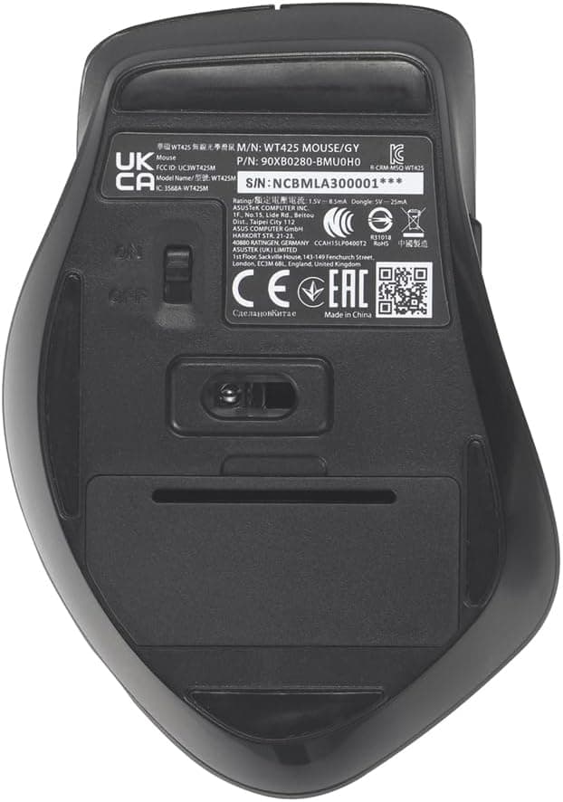 ماوس بیسیم ASUS مشکی و خاکستری با حالتهای 1000dpi و 1600dpi مدل WT425 ماوس بیسیم ASUS مشکی و خاکستری با حالتهای 1000dpi و 1600dpi مدل WT425