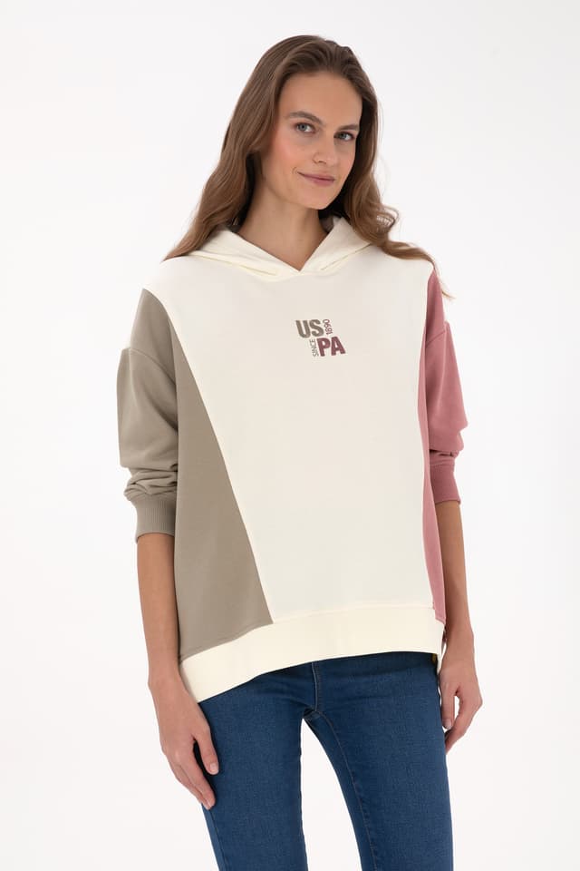 سوئیشرت زنانه U.S. Polo Assn. کاپوتدار کرم مدل 50313585-VR256 سوئیشرت زنانه U.S. Polo Assn. کاپوتدار کرم مدل 50313585-VR256