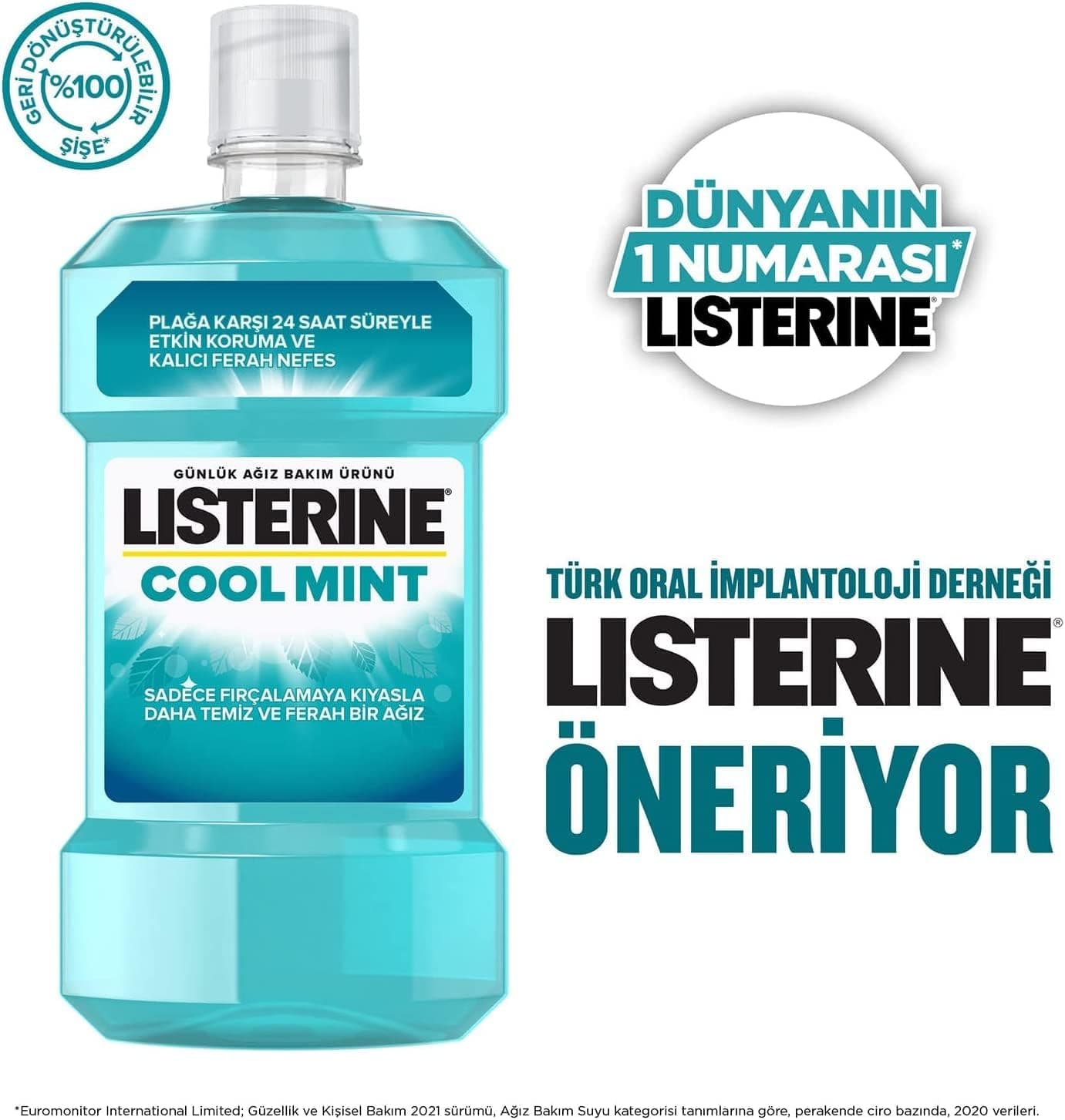 دهانشویه Listerine Cool Mint 500 ml + 250 ml دهانشویه Listerine Cool Mint 500 ml + 250 ml