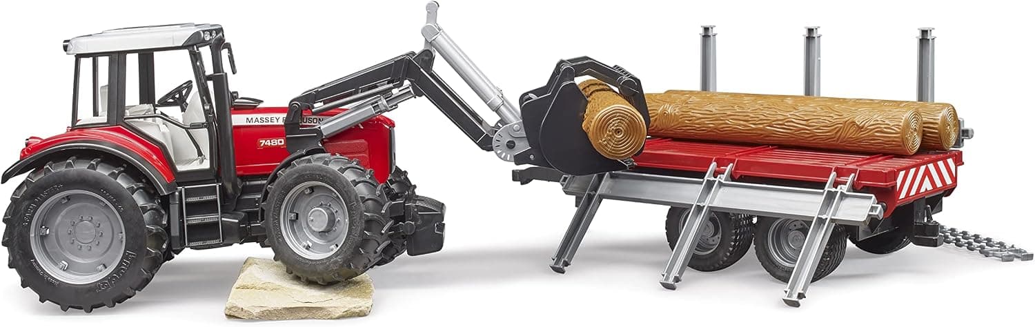 تراکتور Bruder Massey Ferguson 7480 با بیل و تریلر حمل کنده درخت مدل BR02046 تراکتور Bruder Massey Ferguson 7480 با بیل و تریلر حمل کنده درخت مدل BR02046