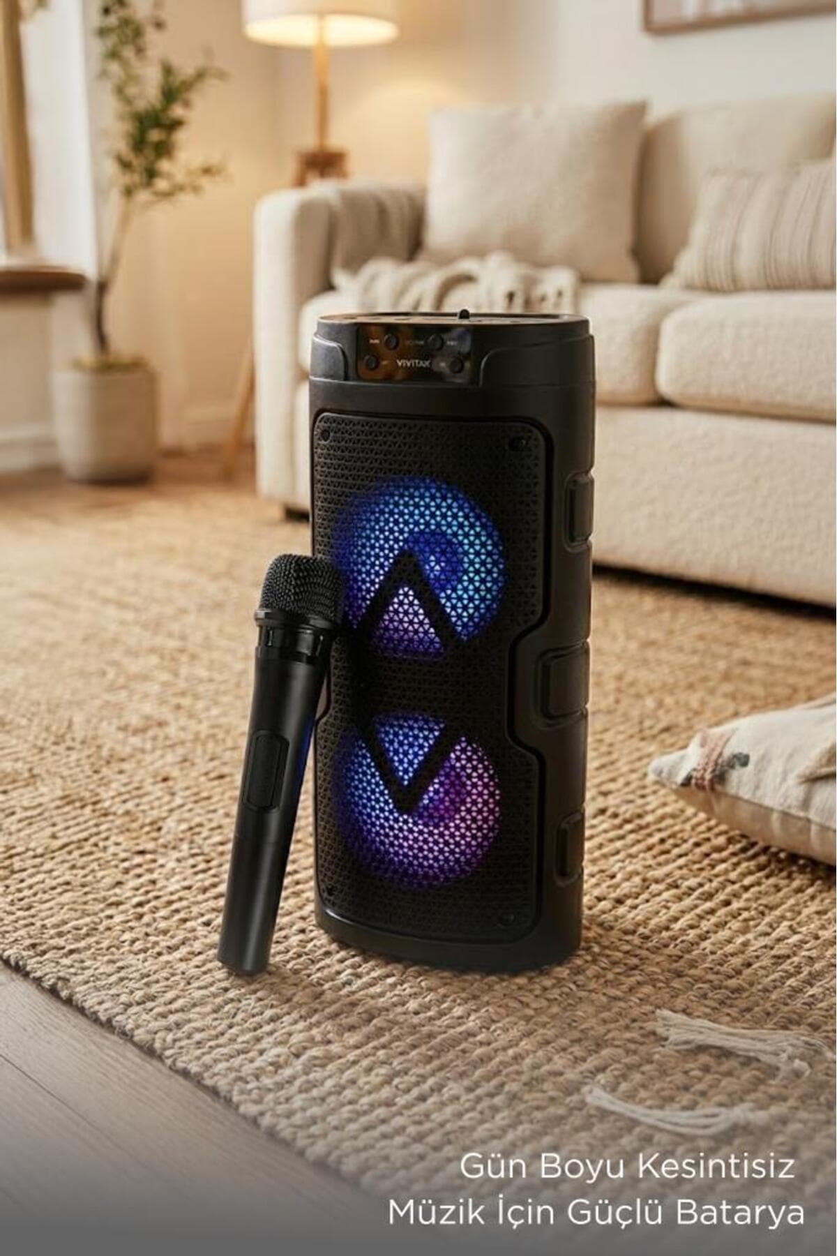 اسپیکر بلوتوثی Torima قابل حمل با میکروفون و نورپردازی RGB مدل GTS-2129 مشکی اسپیکر بلوتوثی Torima قابل حمل با میکروفون و نورپردازی RGB مدل GTS-2129 مشکی