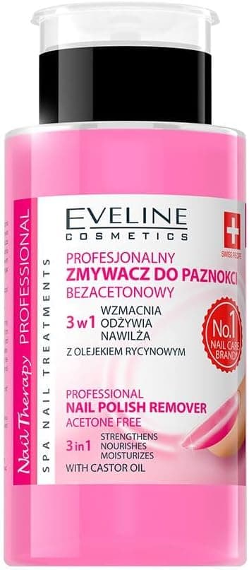 لاکپاککن 3-in-1 برند EVELINE COSMETICS با ویتامینهای A، E، F و روغن آرگان 190ml لاکپاککن 3-in-1 برند EVELINE COSMETICS با ویتامینهای A، E، F و روغن آرگان 190ml