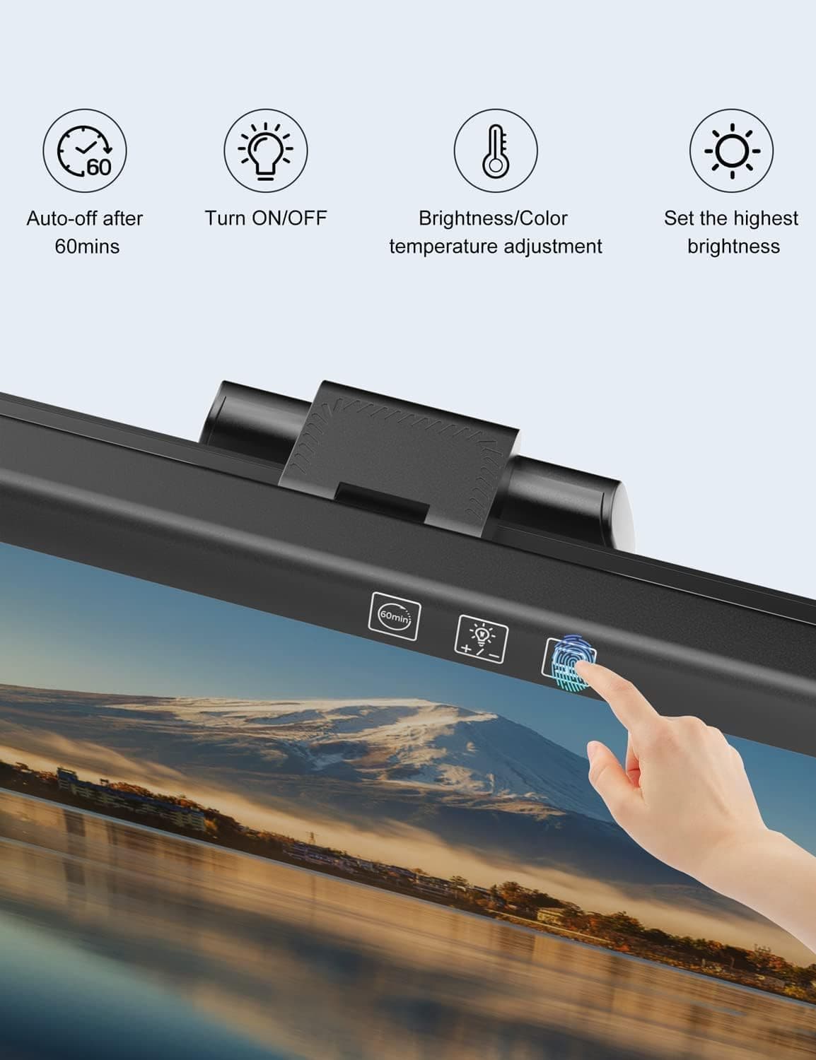 چراغ نواری مانیتور کامپیوتر DMG TECH با نور پسزمینه RGB، حسگر لمسی و USB، مناسب نمایشگر تخت چراغ نواری مانیتور کامپیوتر DMG TECH با نور پسزمینه RGB، حسگر لمسی و USB، مناسب نمایشگر تخت