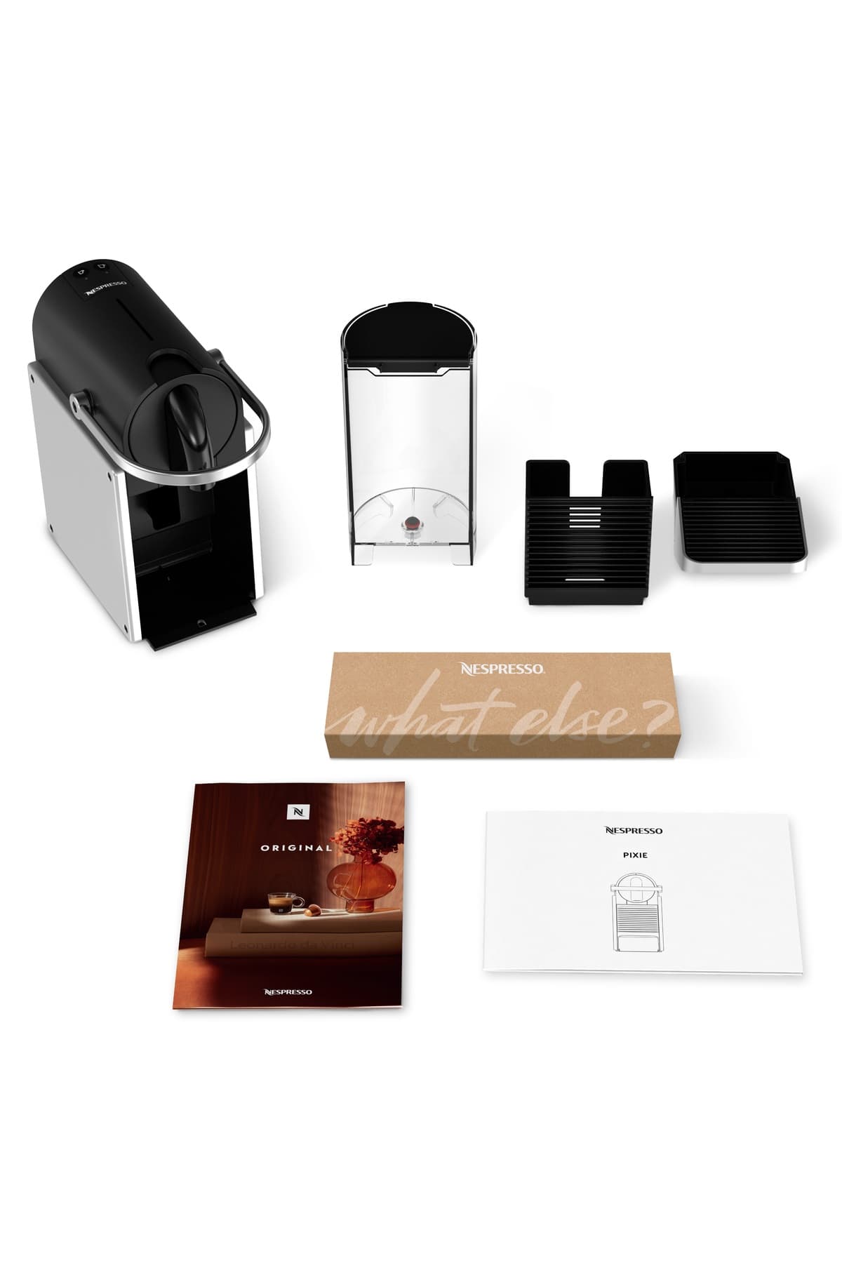 قهوهساز Nespresso نقرهای مدل D62 Pixie قهوهساز Nespresso نقرهای مدل D62 Pixie
