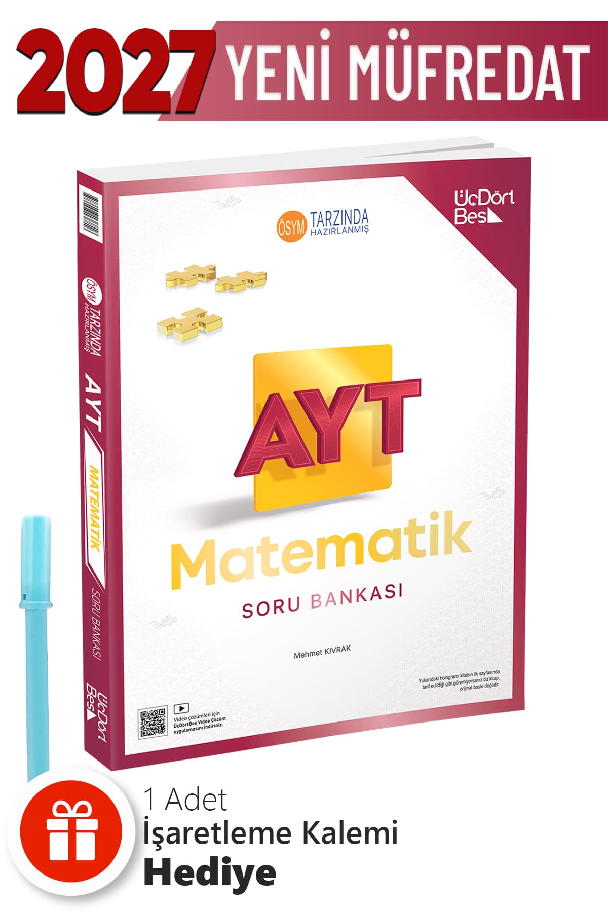 کتاب بانک سوال ریاضی AYT Üç Dört Beş Yayıncılık همراه با هدیه کتاب بانک سوال ریاضی AYT Üç Dört Beş Yayıncılık همراه با هدیه
