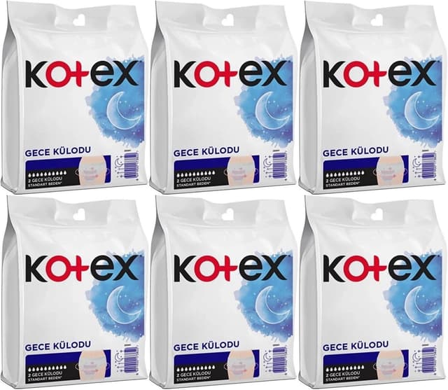 شورت پریودی شبانه Kotex سایز استاندارد مناسب خونریزی شدید 12 عددی (6PK*2) شورت پریودی شبانه Kotex سایز استاندارد مناسب خونریزی شدید 12 عددی (6PK*2)