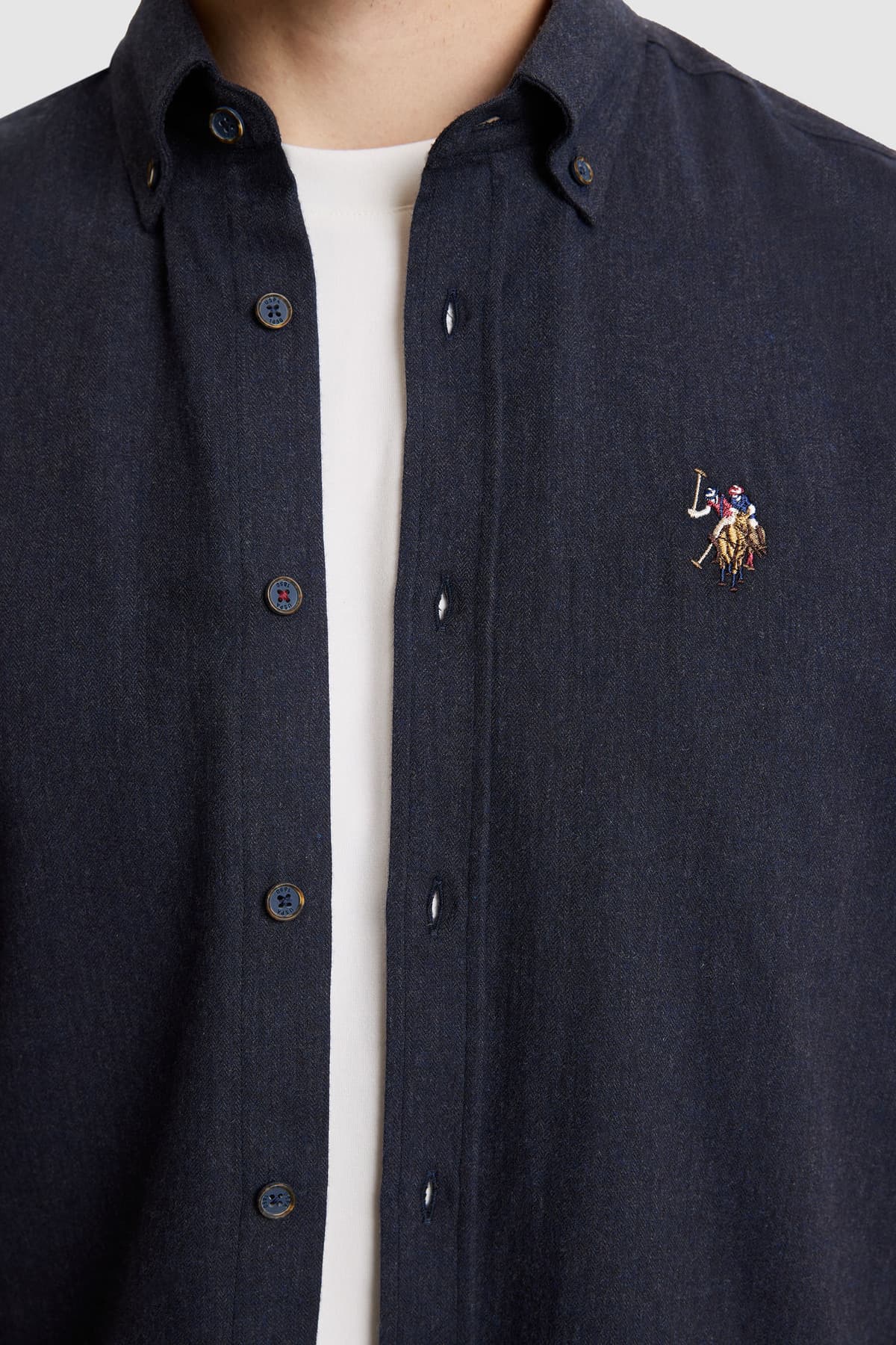 پیراهن مردانه U.S. Polo Assn. سرمهای رگولار فیت نخی آستین بلند مدل 50329685-VR033 پیراهن مردانه U.S. Polo Assn. سرمهای رگولار فیت نخی آستین بلند مدل 50329685-VR033