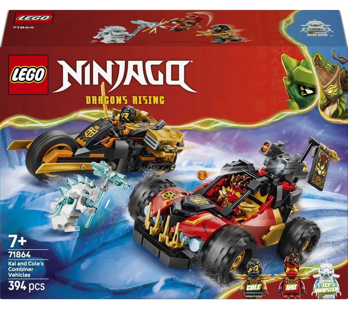 لگو NINJAGO ماشینهای ترکیبی کای و کول مدل 71864 با ۳۹۴ قطعه لگو NINJAGO ماشینهای ترکیبی کای و کول مدل 71864 با ۳۹۴ قطعه