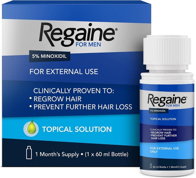 محلول موضعی رویش مجدد موی مردانه Regaine حاوی 5% Minoxidil حجم 60ml محلول موضعی رویش مجدد موی مردانه Regaine حاوی 5% Minoxidil حجم 60ml
