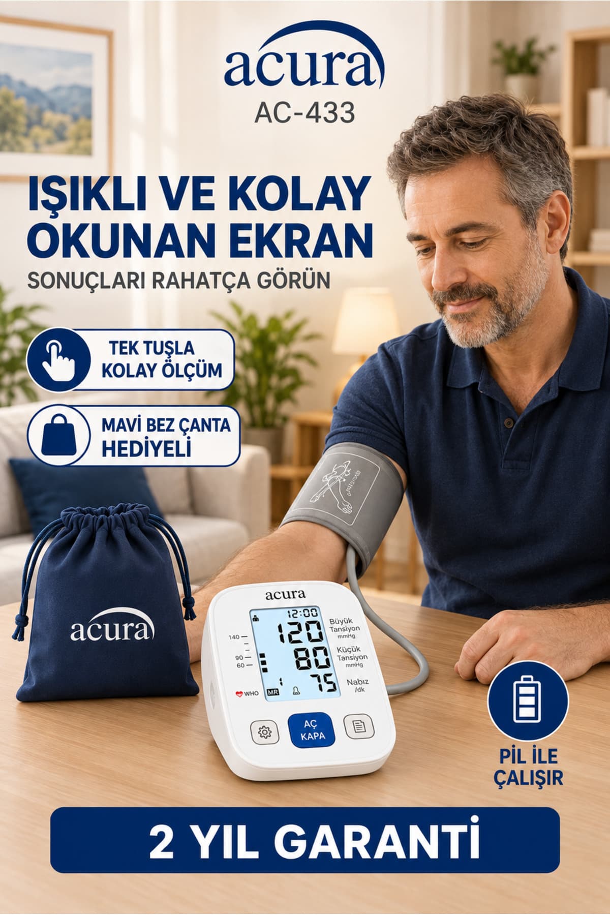 فشارسنج بازویی Acura مدل AC-433 با نمایشگر روشن و حافظه 198 تایی فشارسنج بازویی Acura مدل AC-433 با نمایشگر روشن و حافظه 198 تایی