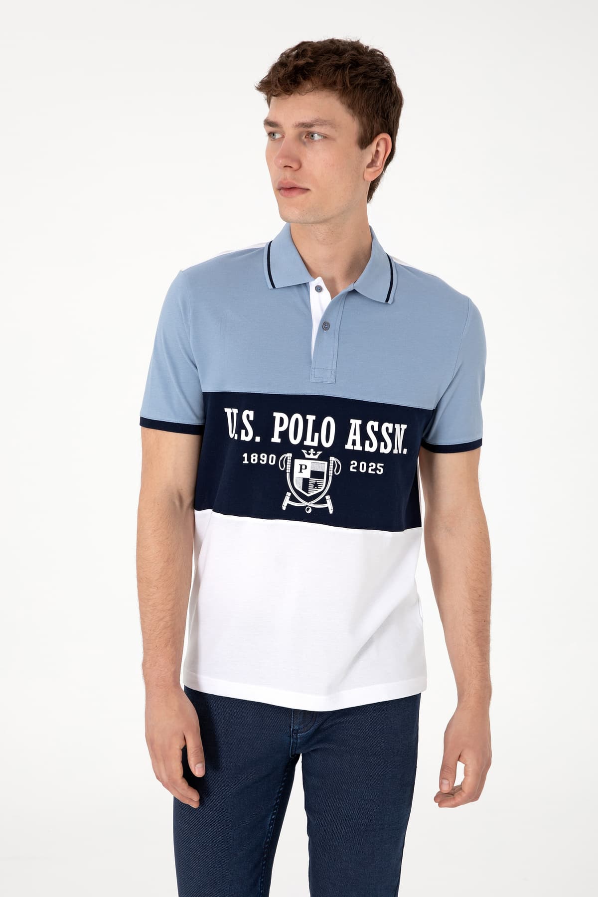 تیشرت مردانه U.S. Polo Assn. فیت معمولی یقه پولو سفید مدل 50299817-VR013 تیشرت مردانه U.S. Polo Assn. فیت معمولی یقه پولو سفید مدل 50299817-VR013