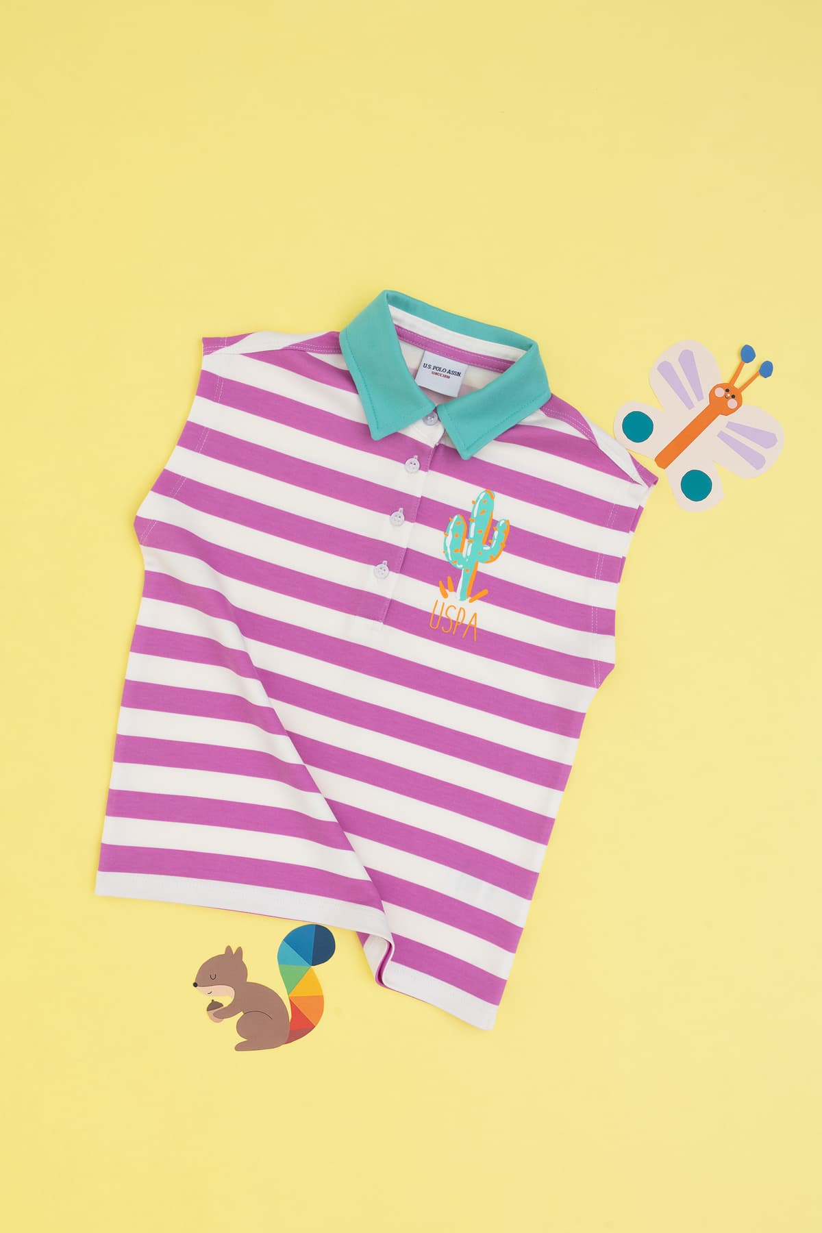 تیشرت دخترانه U.S. Polo Assn. یقه پولو آستینحلقهای راهراه فوشیا مدل 50306236-VR023 تیشرت دخترانه U.S. Polo Assn. یقه پولو آستینحلقهای راهراه فوشیا مدل 50306236-VR023