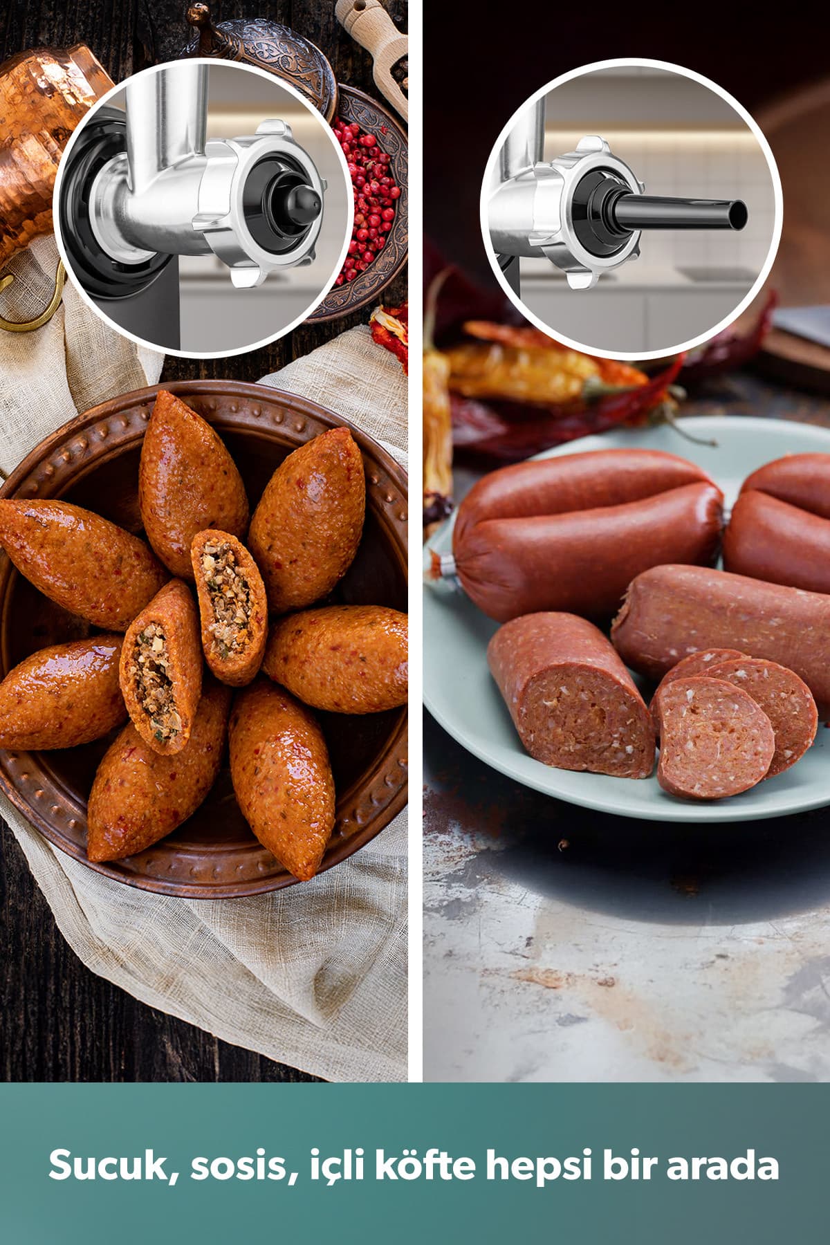 چرخگوشت و دستگاه تهیه رب HOMEND Meatbox مدل 3102H با سریهای کبه، سوسیس و سوجوک چرخگوشت و دستگاه تهیه رب HOMEND Meatbox مدل 3102H با سریهای کبه، سوسیس و سوجوک