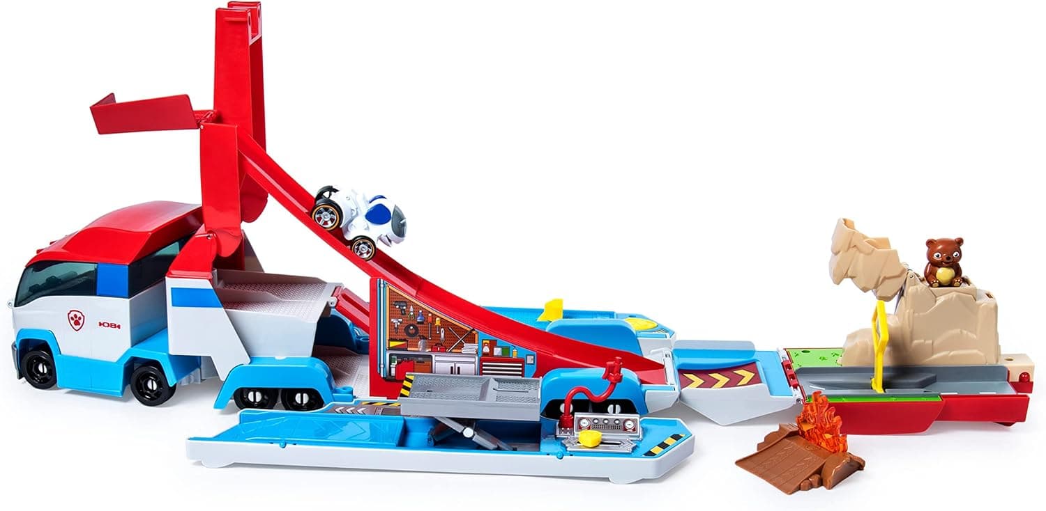 مجموعه پیست بازی کودکان Paw Patrol تبدیلشونده 2-in-1 برای خودروهای فلزی True Metal مدل PAW Patroller مجموعه پیست بازی کودکان Paw Patrol تبدیلشونده 2-in-1 برای خودروهای فلزی True Metal مدل PAW Patroller