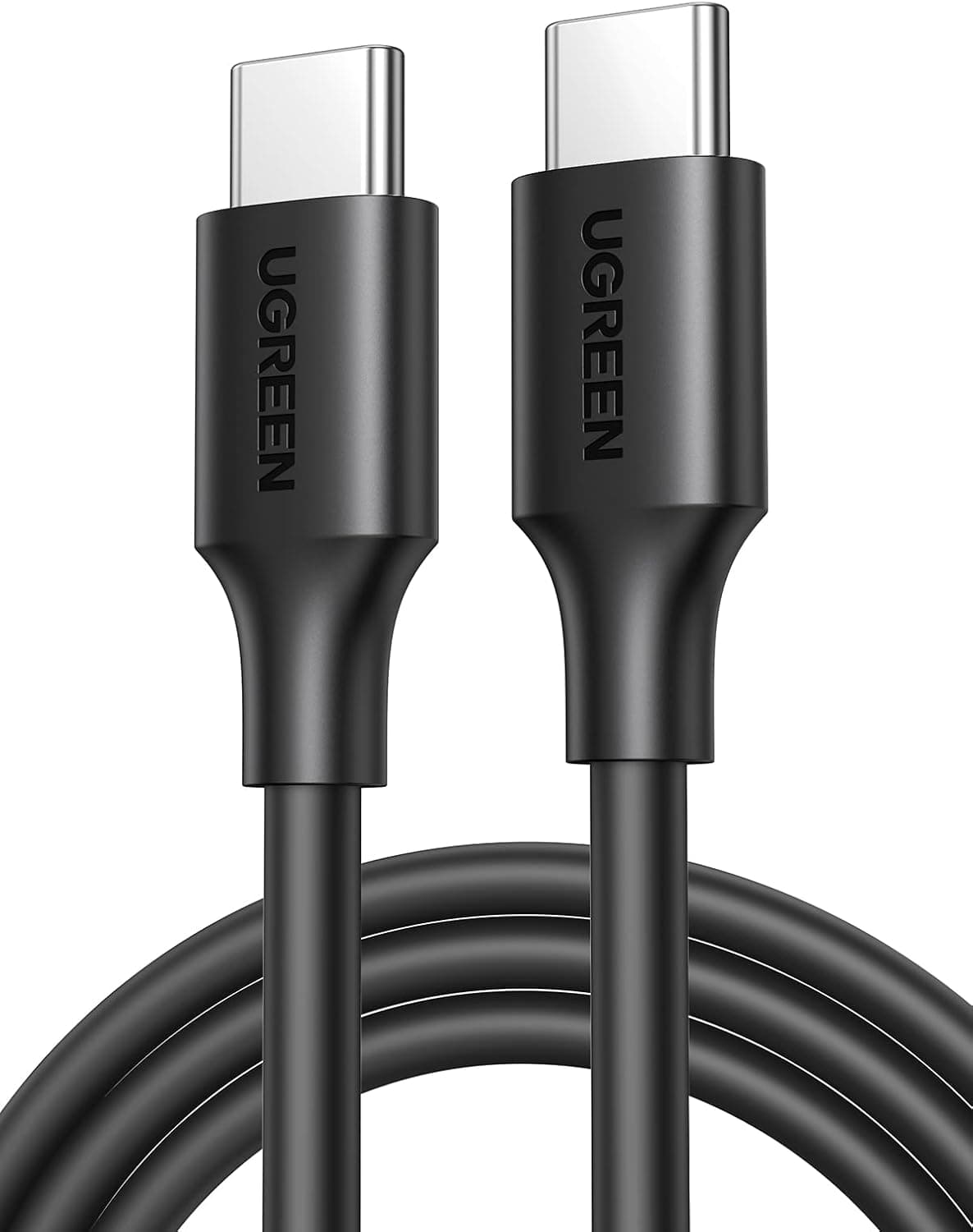 کابل UGREEN USB C به USB C شارژ سریع 60W 1M مشکی PVC کابل UGREEN USB C به USB C شارژ سریع 60W 1M مشکی PVC