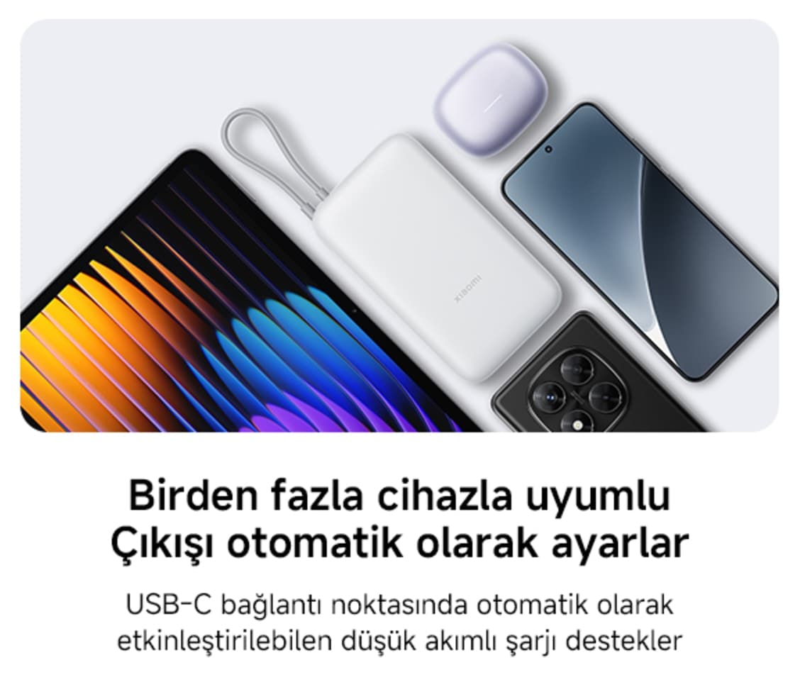 پاوربانک Xiaomi با کابل داخلی خاکستری روشن 20000mAh پاوربانک Xiaomi با کابل داخلی خاکستری روشن 20000mAh