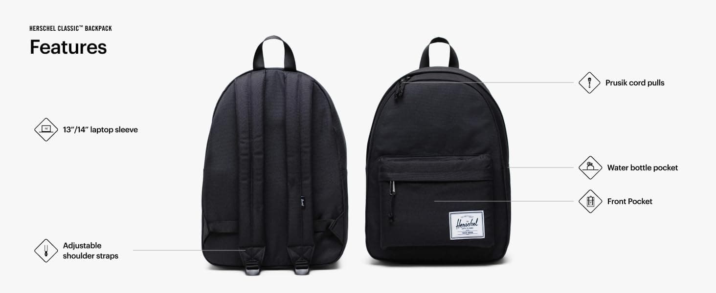 کولهپشتی Herschel Classic پارچهای دافع آب سازگار با لپتاپ 14 اینچی 26 L کولهپشتی Herschel Classic پارچهای دافع آب سازگار با لپتاپ 14 اینچی 26 L