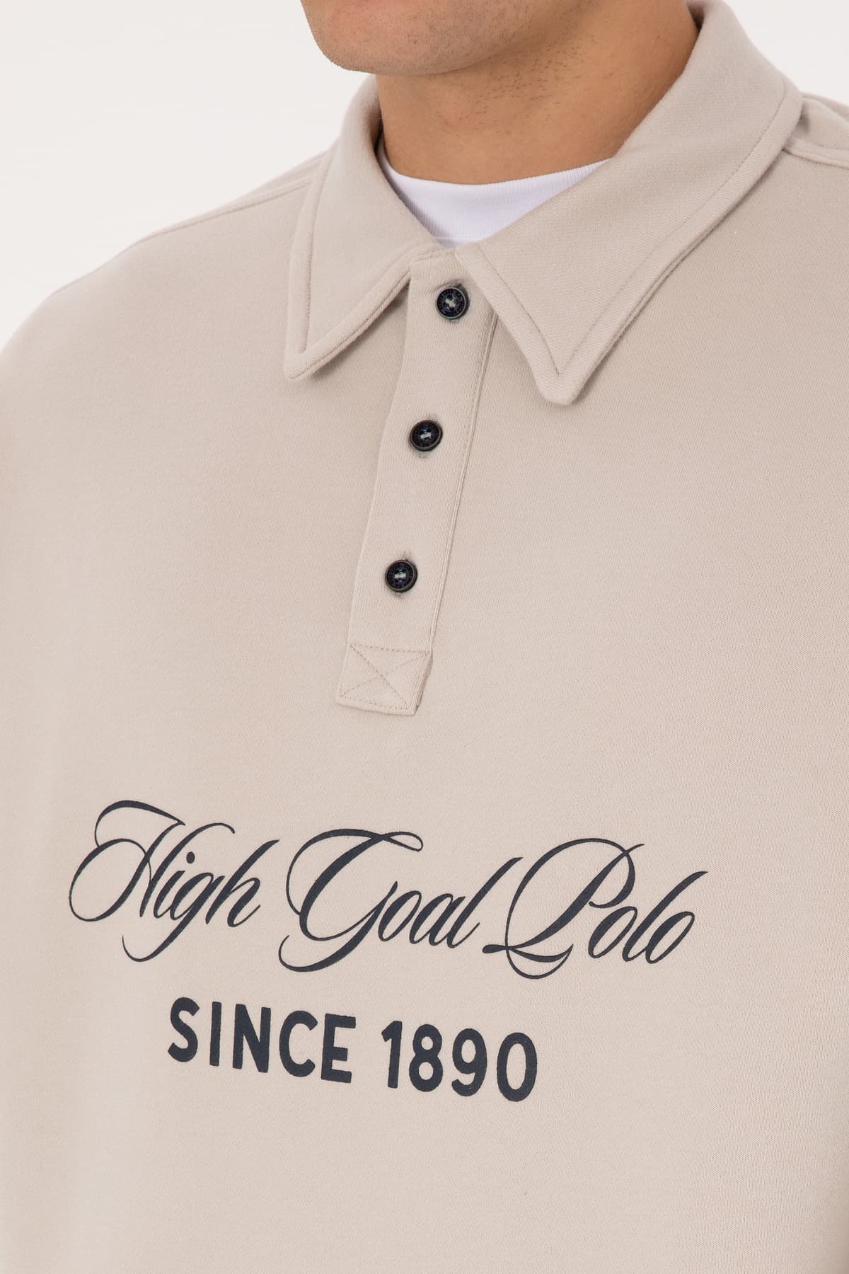 سوئیشرت مردانه U.S. Polo Assn. اورسایز یقه پولو سنگی مدل 50308942-VR049 سوئیشرت مردانه U.S. Polo Assn. اورسایز یقه پولو سنگی مدل 50308942-VR049