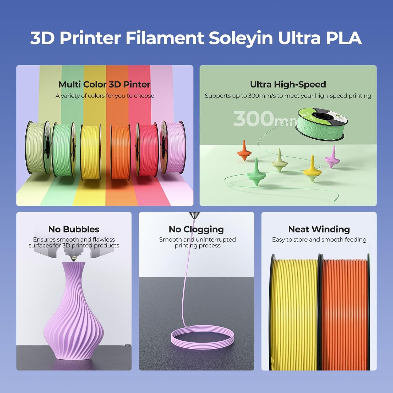 فیلامنت PLA سه بعدی SOLEYIN خاکستری 1.75 mm 1 kg فیلامنت PLA سه بعدی SOLEYIN خاکستری 1.75 mm 1 kg