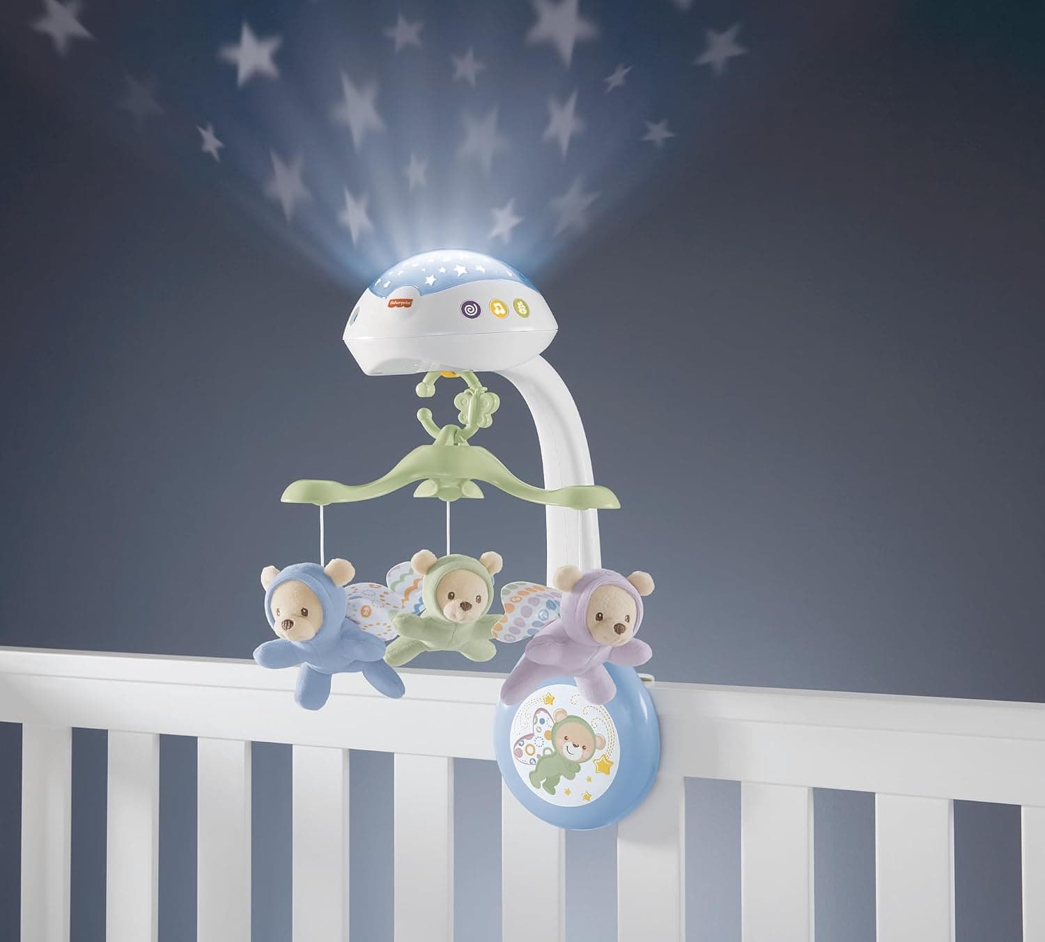 آویز تخت نوزاد Fisher-Price Butterfly Dreams سهکاره پروژکتوردار آویز تخت نوزاد Fisher-Price Butterfly Dreams سهکاره پروژکتوردار