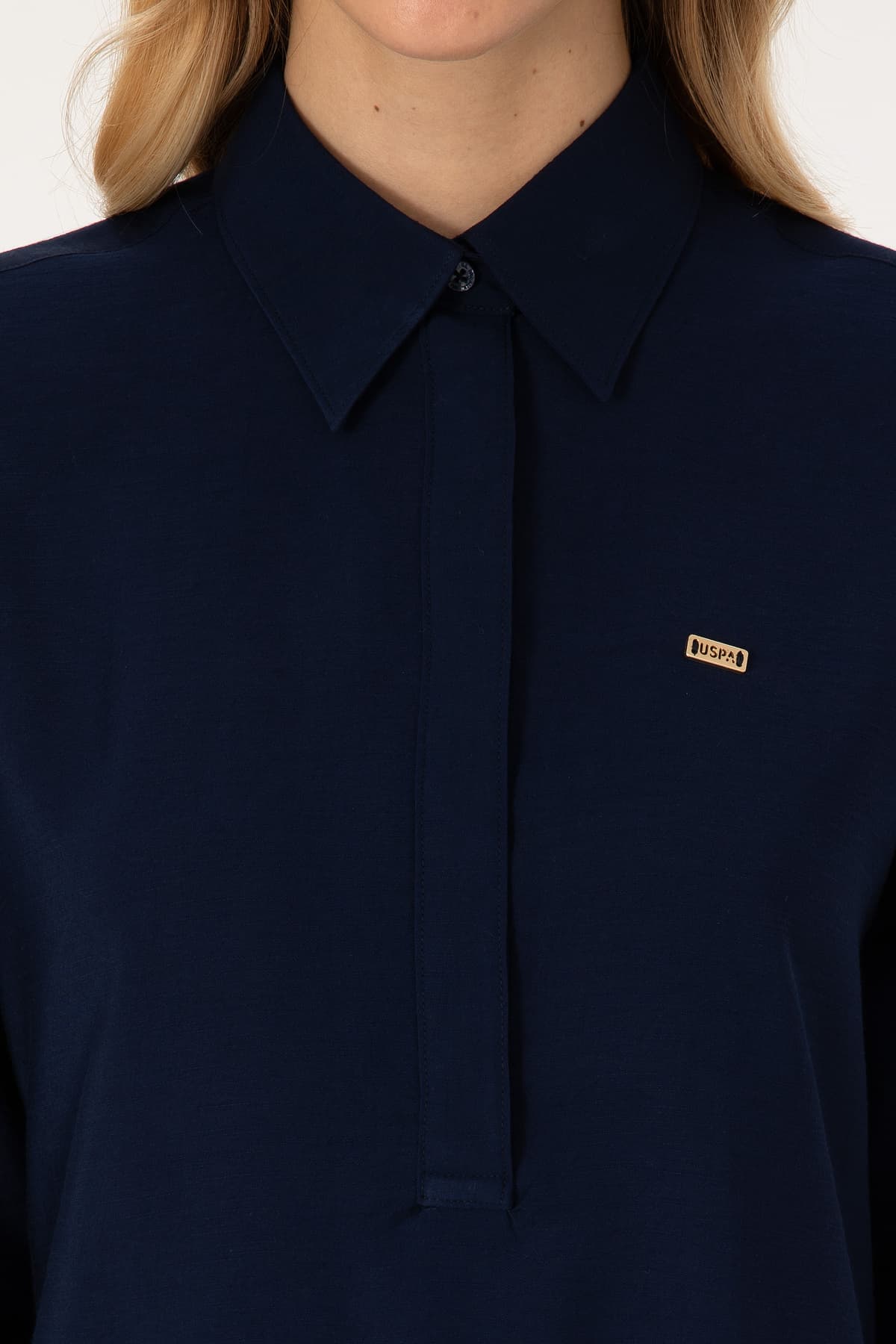 پیراهن زنانه U.S. Polo Assn. آستین بلند سرمهای مدل 50316411-VR033 پیراهن زنانه U.S. Polo Assn. آستین بلند سرمهای مدل 50316411-VR033
