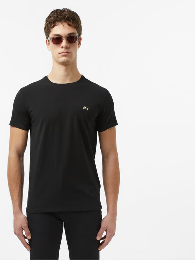 تیشرت مردانه Lacoste یقه گرد فیت اسلیم مشکی تیشرت مردانه Lacoste یقه گرد فیت اسلیم مشکی