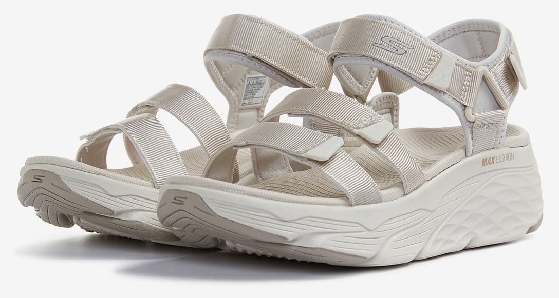 صندل زنانه Skechers مدل MAX CUSHIONING LURED رنگ طبیعی 140218 NAT صندل زنانه Skechers مدل MAX CUSHIONING LURED رنگ طبیعی 140218 NAT