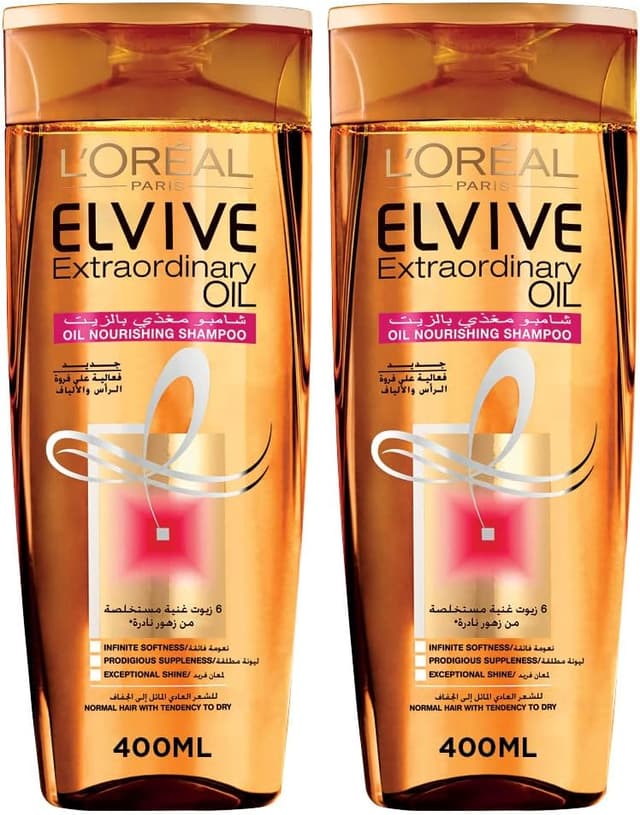 شامپو L'Oreal Paris Elvive Extraordinary Oil بسته دوتایی 400ml شامپو L'Oreal Paris Elvive Extraordinary Oil بسته دوتایی 400ml
