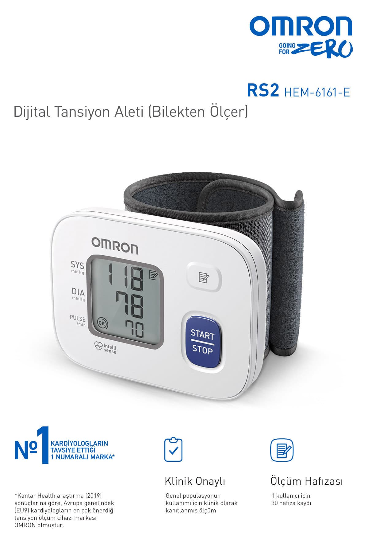 فشارسنج مچی Omron با حافظه 30 اندازهگیری و باتری مدل RS2 فشارسنج مچی Omron با حافظه 30 اندازهگیری و باتری مدل RS2