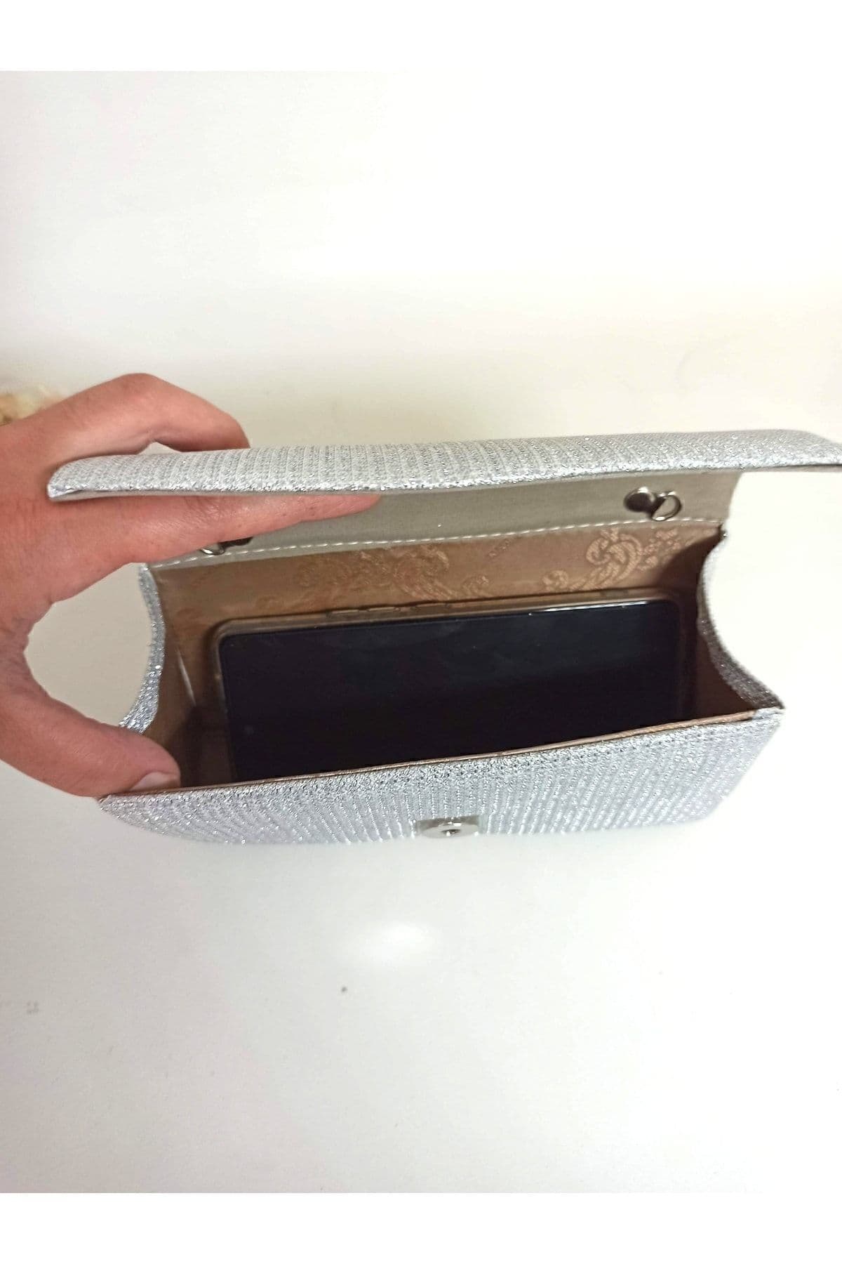 کیف مجلسی زنانه dizaynbag مینی نقرهای پولکی کیف مجلسی زنانه dizaynbag مینی نقرهای پولکی