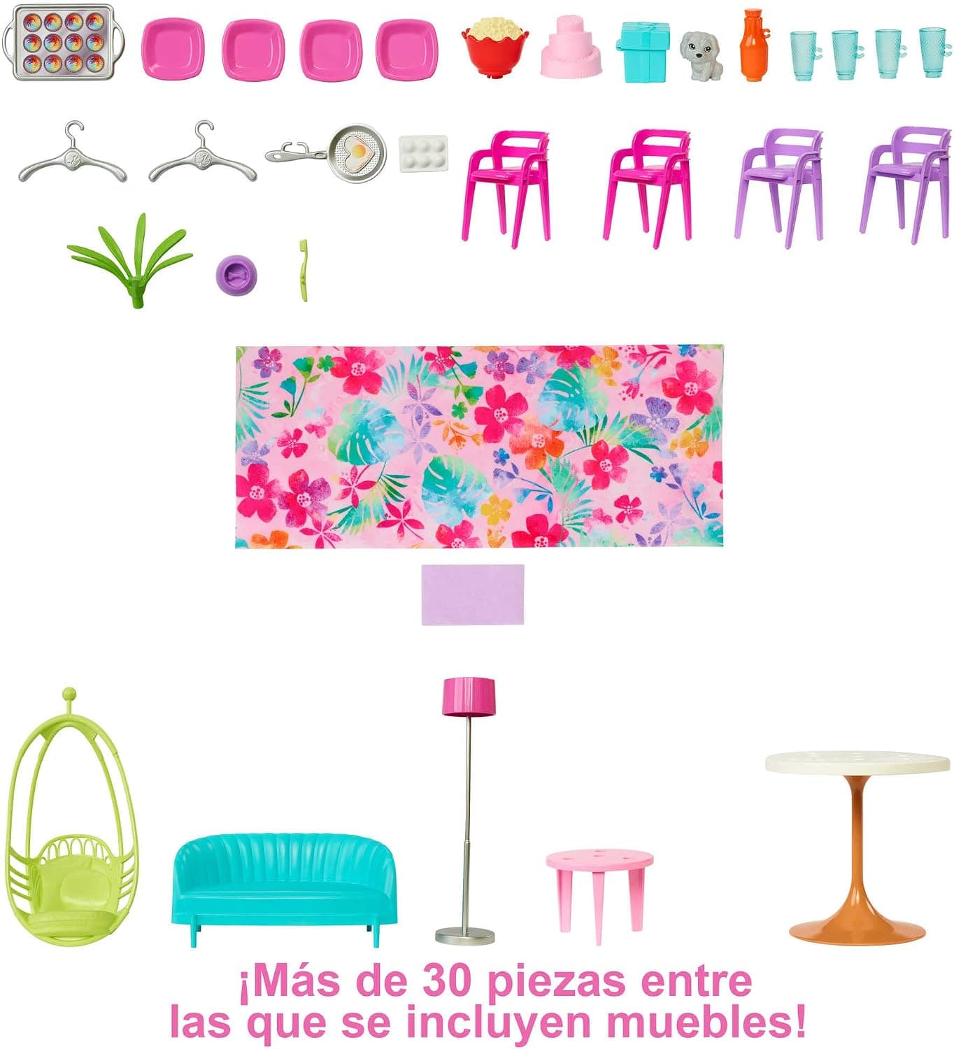 ست خانه بازی Barbie با بیش از 30 قطعه برای کودکان 3 سال به بالا ست خانه بازی Barbie با بیش از 30 قطعه برای کودکان 3 سال به بالا