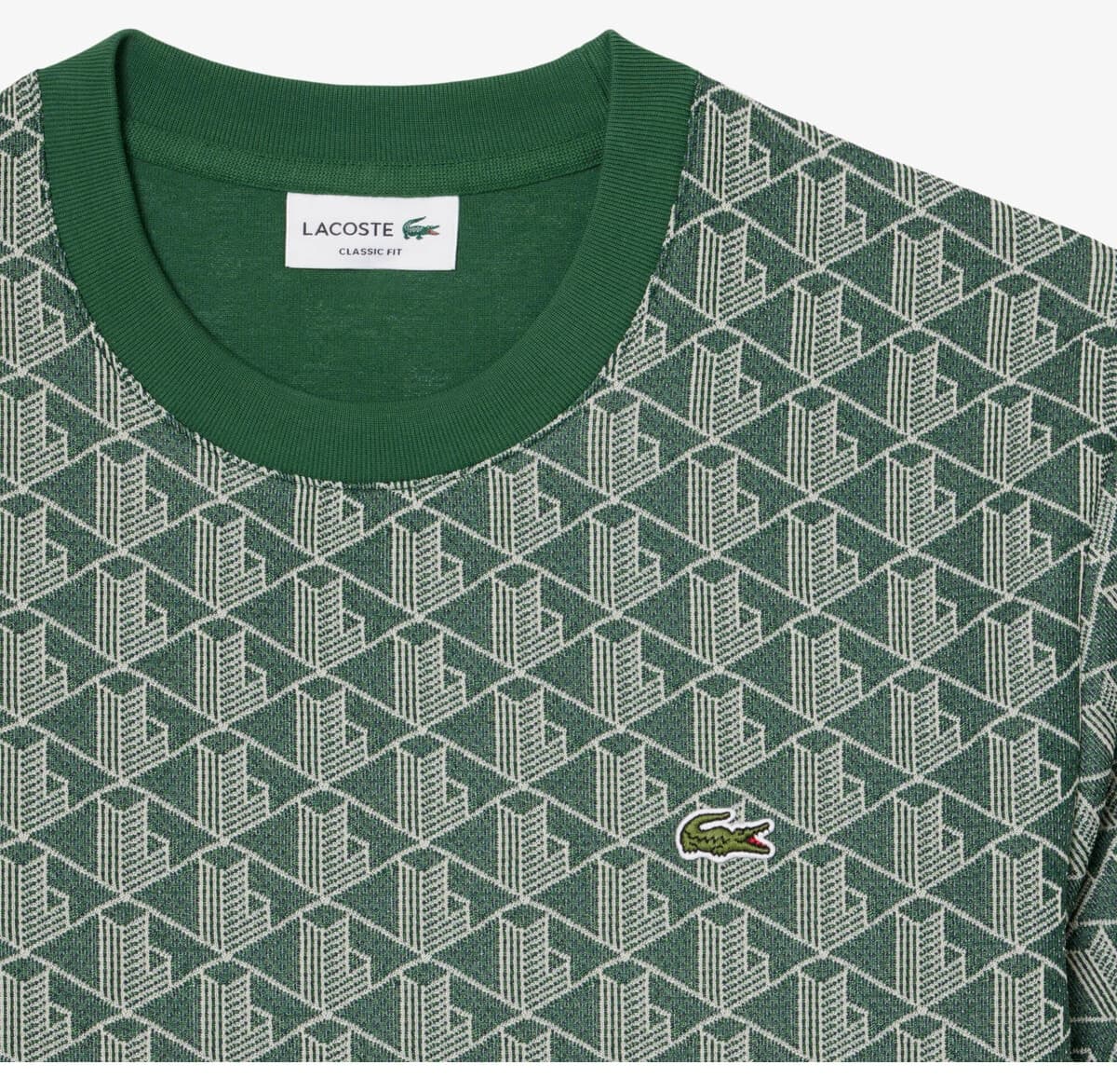 تیشرت مردانه Lacoste یقه گرد فیت کلاسیک مونوگرام سبز تیره تیشرت مردانه Lacoste یقه گرد فیت کلاسیک مونوگرام سبز تیره