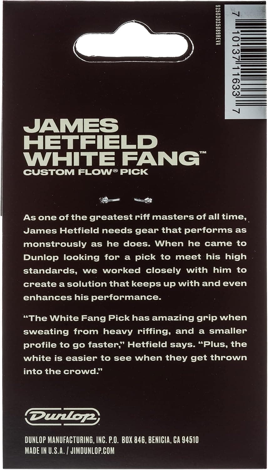 پیک گیتار Jim Dunlop Hetfield White Fang 1.14 mm 6 عددی مدل PH122P1.14 پیک گیتار Jim Dunlop Hetfield White Fang 1.14 mm 6 عددی مدل PH122P1.14