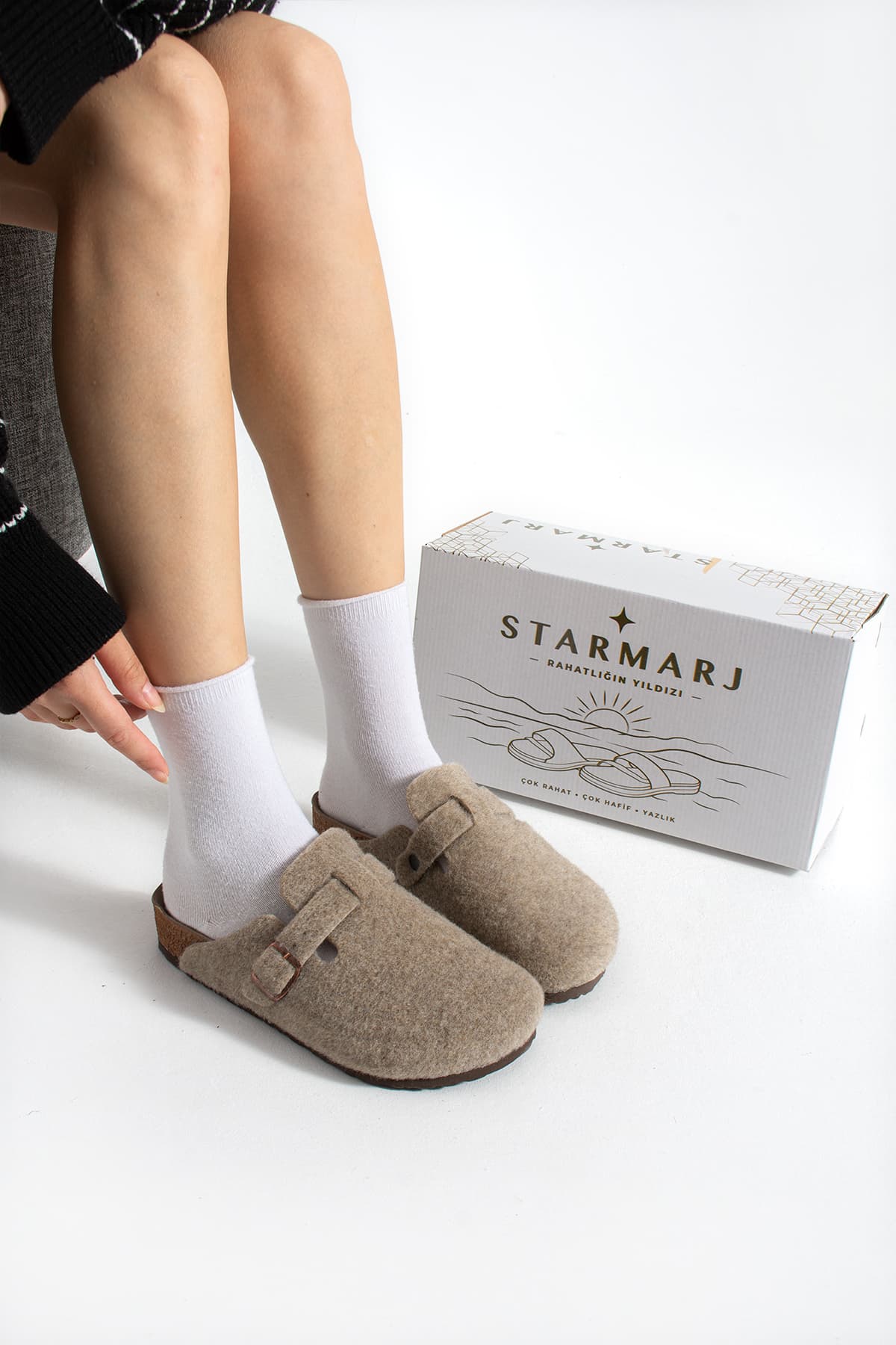 دمپایی نمدی یونیسکس starmarj ارتوپدی زمستانی جلو بسته بژ دمپایی نمدی یونیسکس starmarj ارتوپدی زمستانی جلو بسته بژ