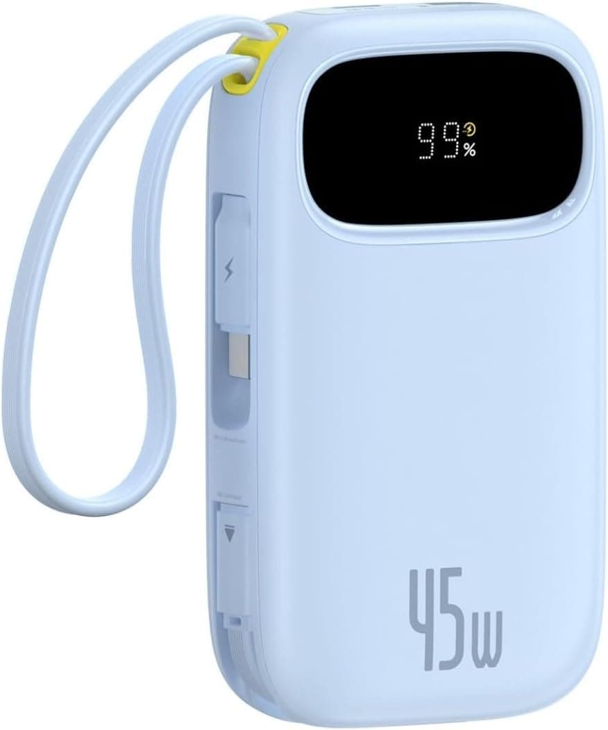 پاوربانک Baseus نمایشگر دیجیتال 20000mAh 45W شارژ سریع آبی مدل EnerFill FC31 پاوربانک Baseus نمایشگر دیجیتال 20000mAh 45W شارژ سریع آبی مدل EnerFill FC31