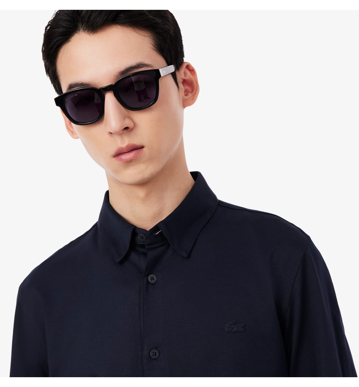 پیراهن مردانه Lacoste فیت اسلیم سرمهای پیراهن مردانه Lacoste فیت اسلیم سرمهای