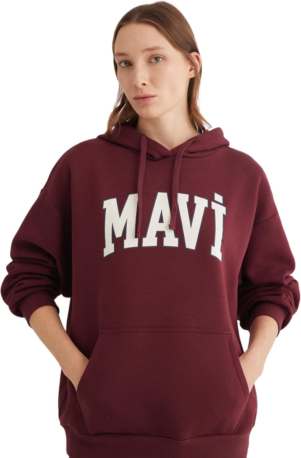 سویشرت کلاهدار Mavi با چاپ لوگو زرشکی مدل 1600361-85493 سویشرت کلاهدار Mavi با چاپ لوگو زرشکی مدل 1600361-85493