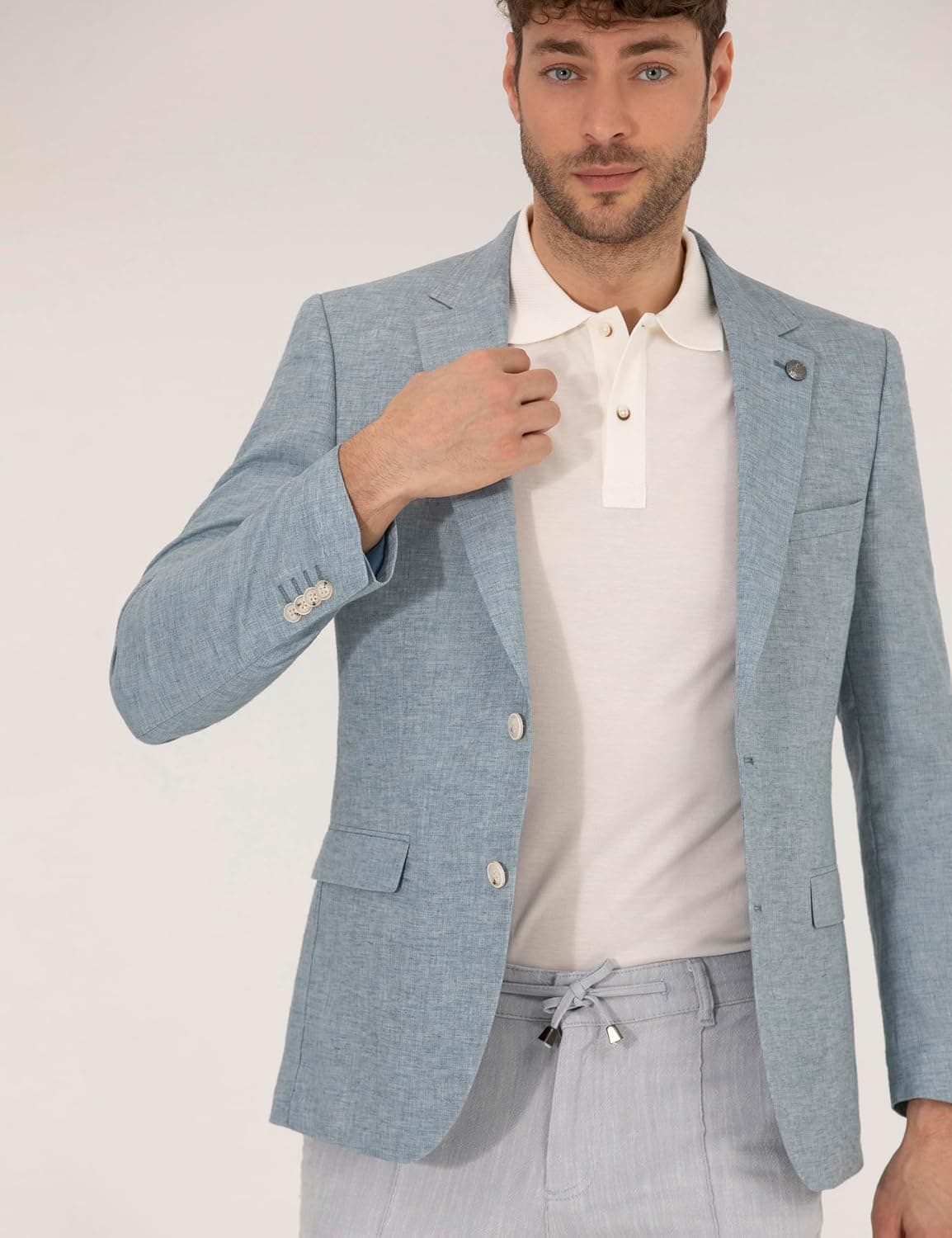 ژاکت مردانه Pierre Cardin آبی روشن مدل 50264619-VR003 ژاکت مردانه Pierre Cardin آبی روشن مدل 50264619-VR003