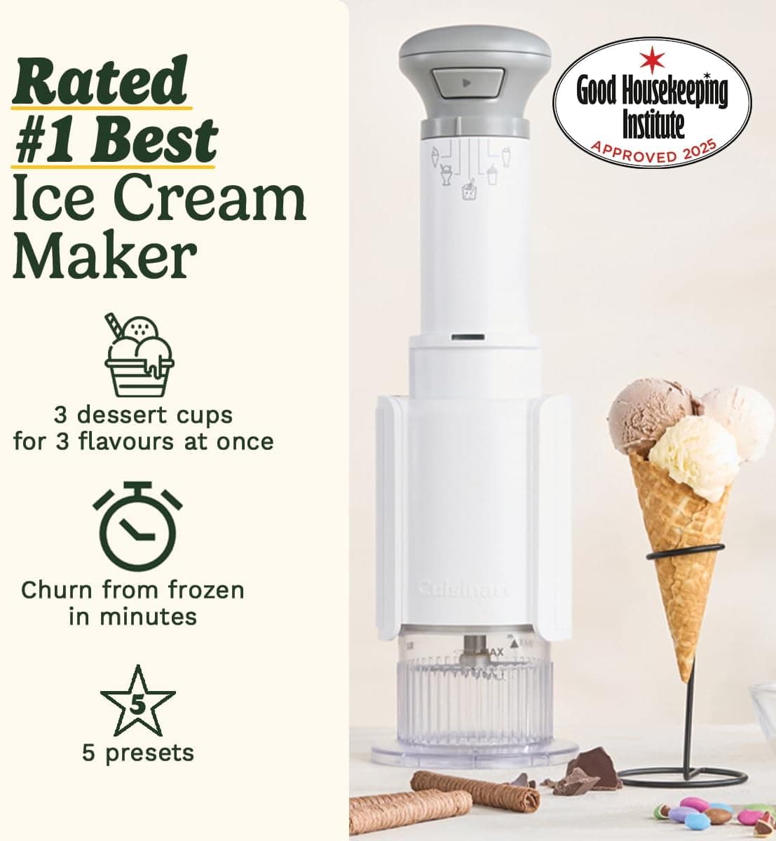 دستگاه بستنیساز CUISINART مدل Fast Freeze دستگاه بستنیساز CUISINART مدل Fast Freeze