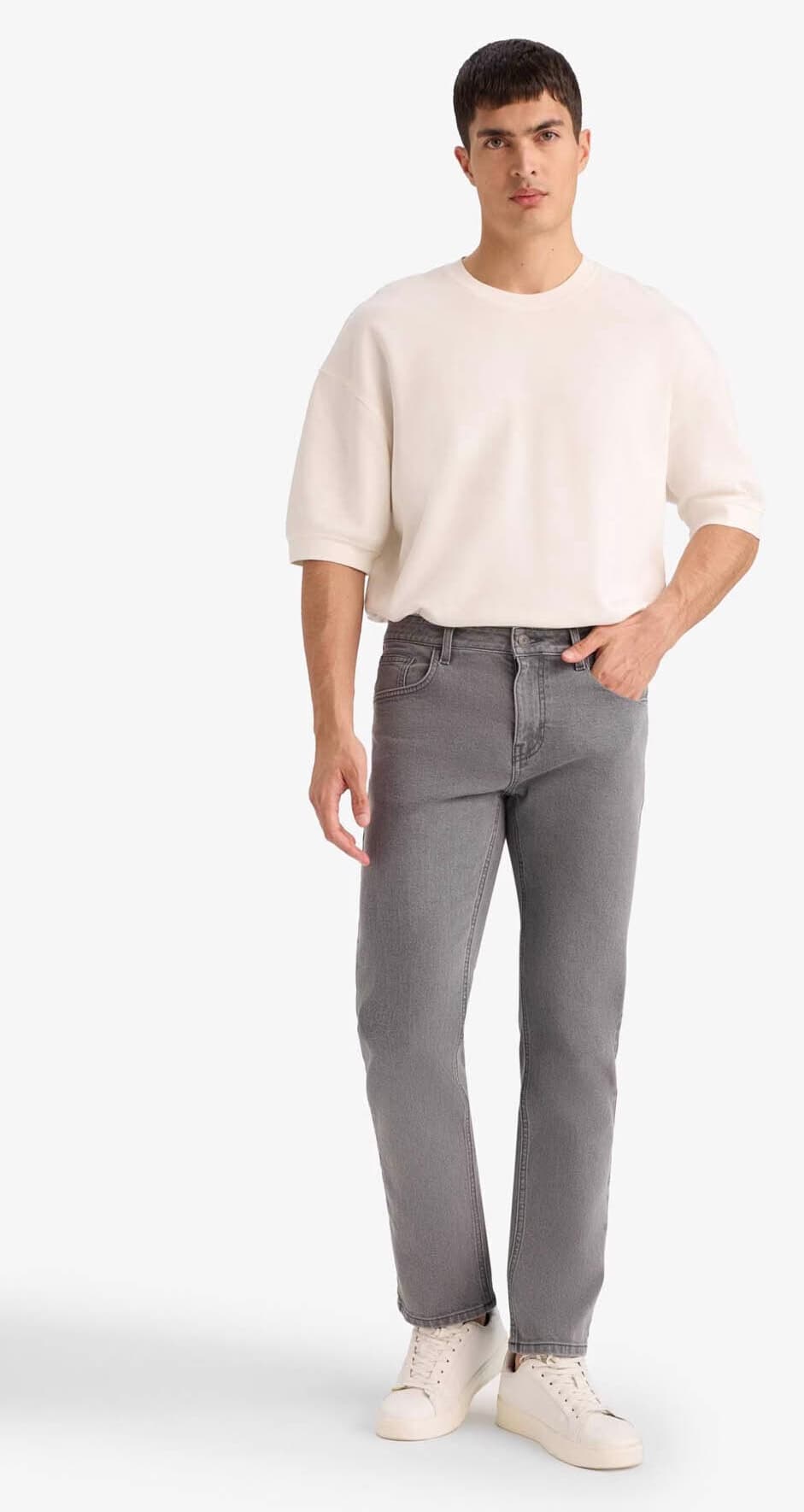 شلوار جین مردانه Defacto Sergio فیت معمولی خاکستری مدل F9571AX/NM55 شلوار جین مردانه Defacto Sergio فیت معمولی خاکستری مدل F9571AX/NM55