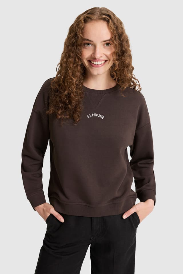 سوئیشرت زنانه U.S. Polo Assn. قهوهای تیره مدل 50328959-VR084 سوئیشرت زنانه U.S. Polo Assn. قهوهای تیره مدل 50328959-VR084