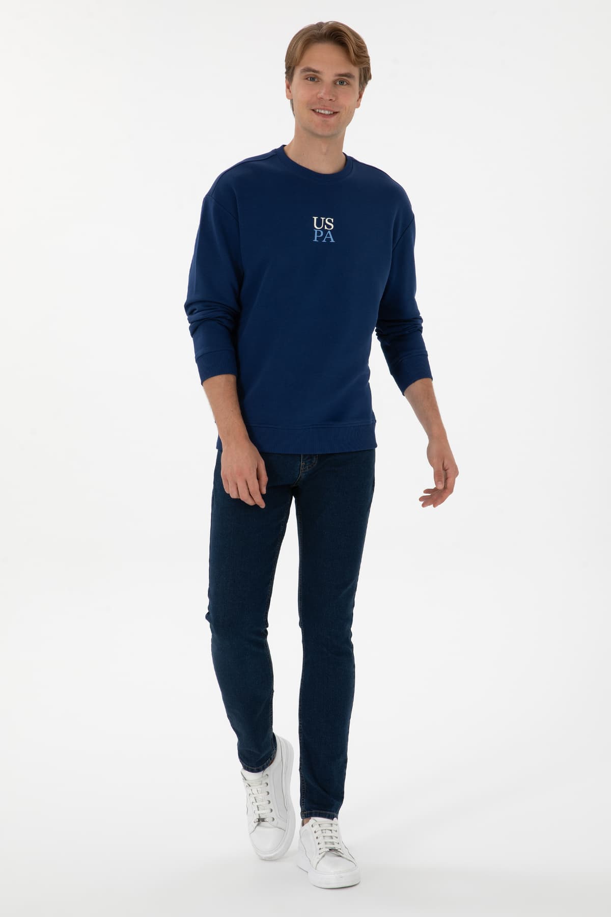 سویشرت مردانه U.S. Polo Assn. یقه گرد کامفورت فیت نیلی ساده مدل 50313760-VR028 سویشرت مردانه U.S. Polo Assn. یقه گرد کامفورت فیت نیلی ساده مدل 50313760-VR028