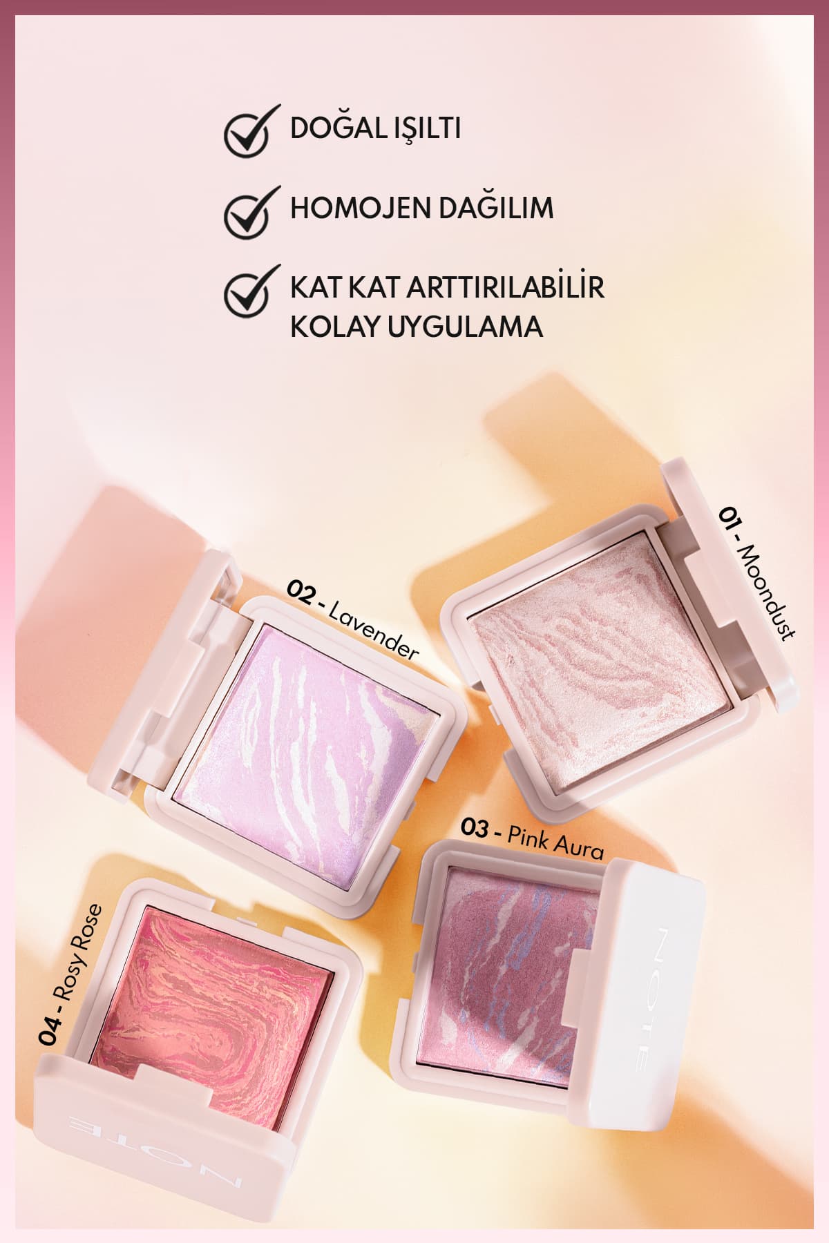 رژگونه و هایلایتر Note Cosmetics فرنیشده Marble شماره 02 رنگ اسطوخودوسی رژگونه و هایلایتر Note Cosmetics فرنیشده Marble شماره 02 رنگ اسطوخودوسی