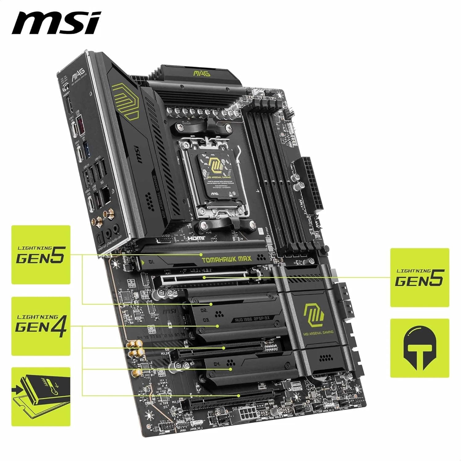 مادربرد MSI ATX سوکت AM5 مدل MAG X870E TOMAHAWK WIFI مادربرد MSI ATX سوکت AM5 مدل MAG X870E TOMAHAWK WIFI