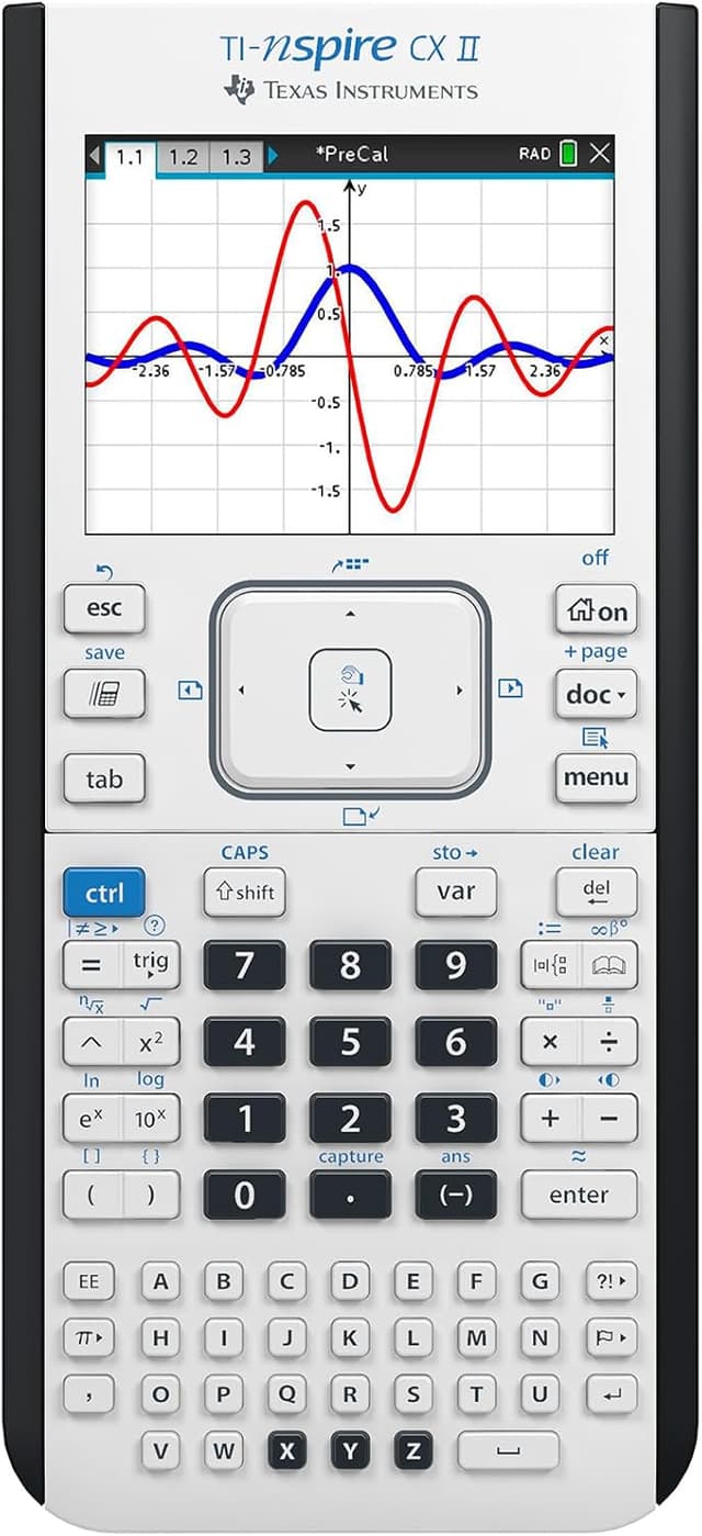 ماشین حساب نموداری رنگی Texas Instruments همراه با نرمافزار دانشآموزی PC/Mac مدل TI-Nspire CX II ماشین حساب نموداری رنگی Texas Instruments همراه با نرمافزار دانشآموزی PC/Mac مدل TI-Nspire CX II
