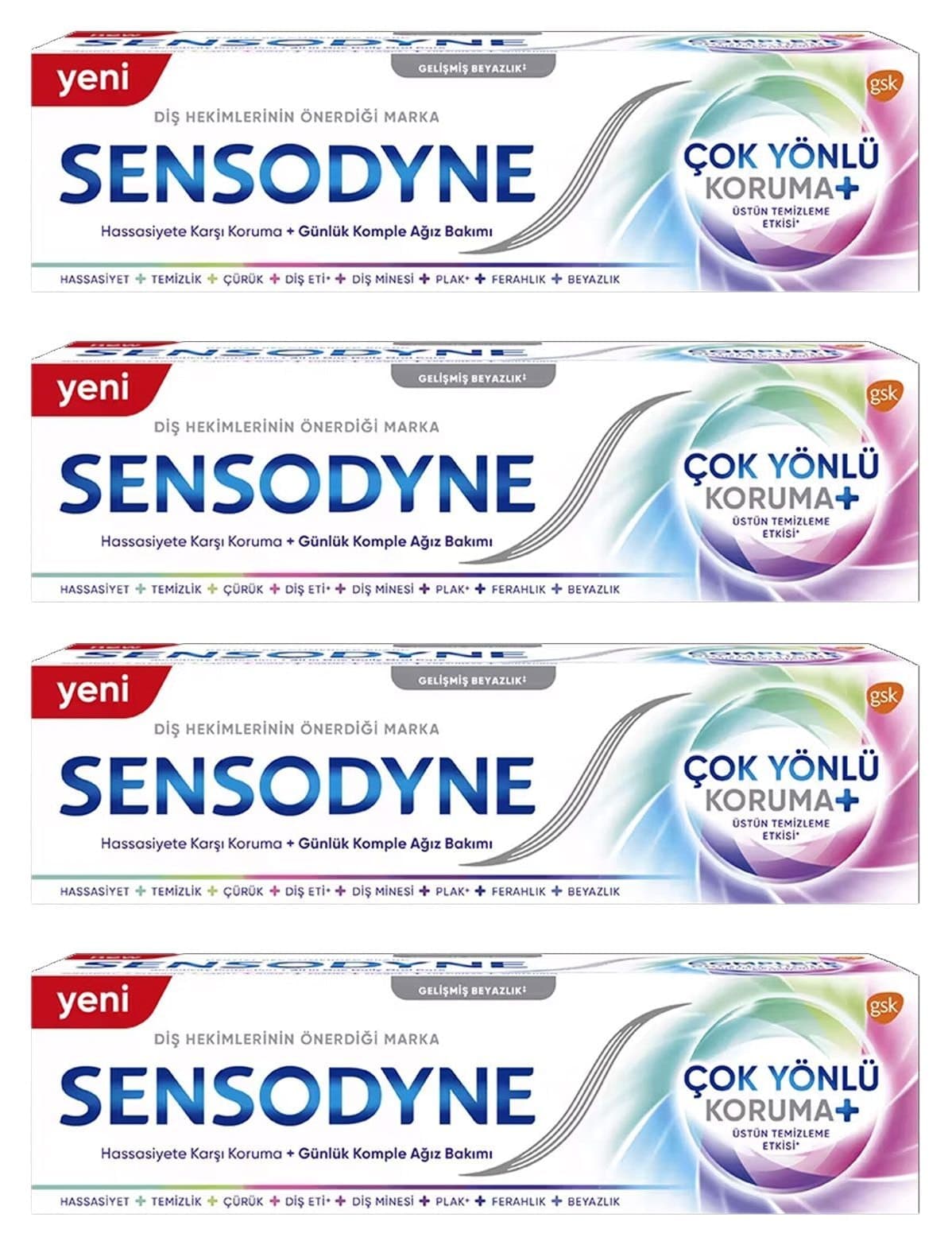 خمیر دندان Sensodyne مدل Çok Yönlü Koruma بسته 1+1 با حجم 2×50ml خمیر دندان Sensodyne مدل Çok Yönlü Koruma بسته 1+1 با حجم 2×50ml