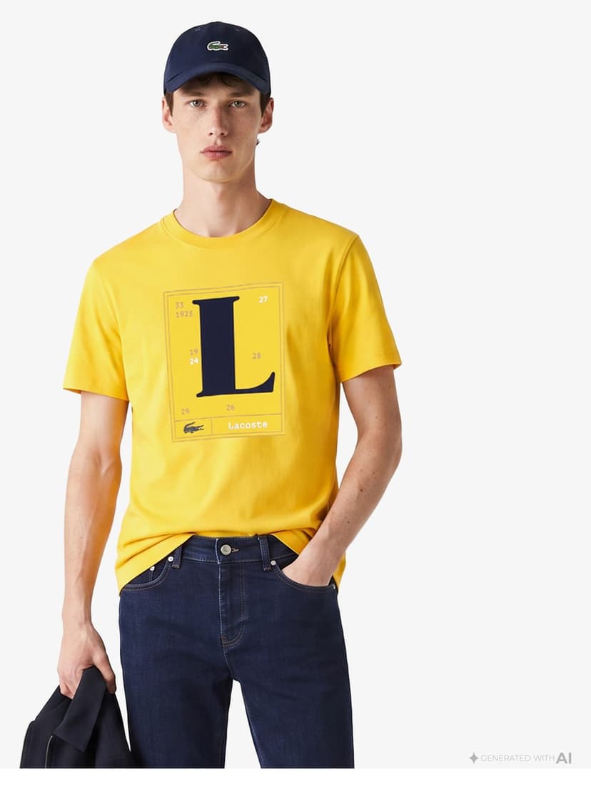 تیشرت مردانه Lacoste فیت کلاسیک یقه گرد چاپدار نارنجی تیشرت مردانه Lacoste فیت کلاسیک یقه گرد چاپدار نارنجی