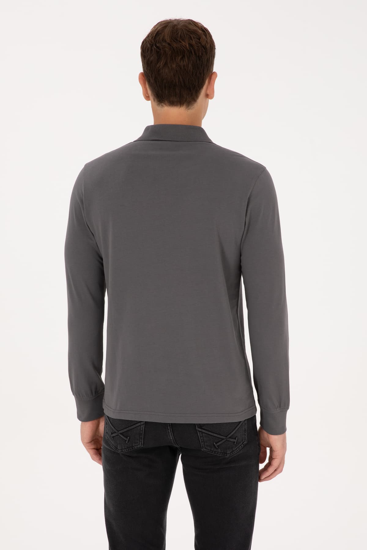 سویشرت مردانه U.S. Polo Assn. فیت معمولی یقه پولو خاکستری مدل 50315454-VR024 سویشرت مردانه U.S. Polo Assn. فیت معمولی یقه پولو خاکستری مدل 50315454-VR024