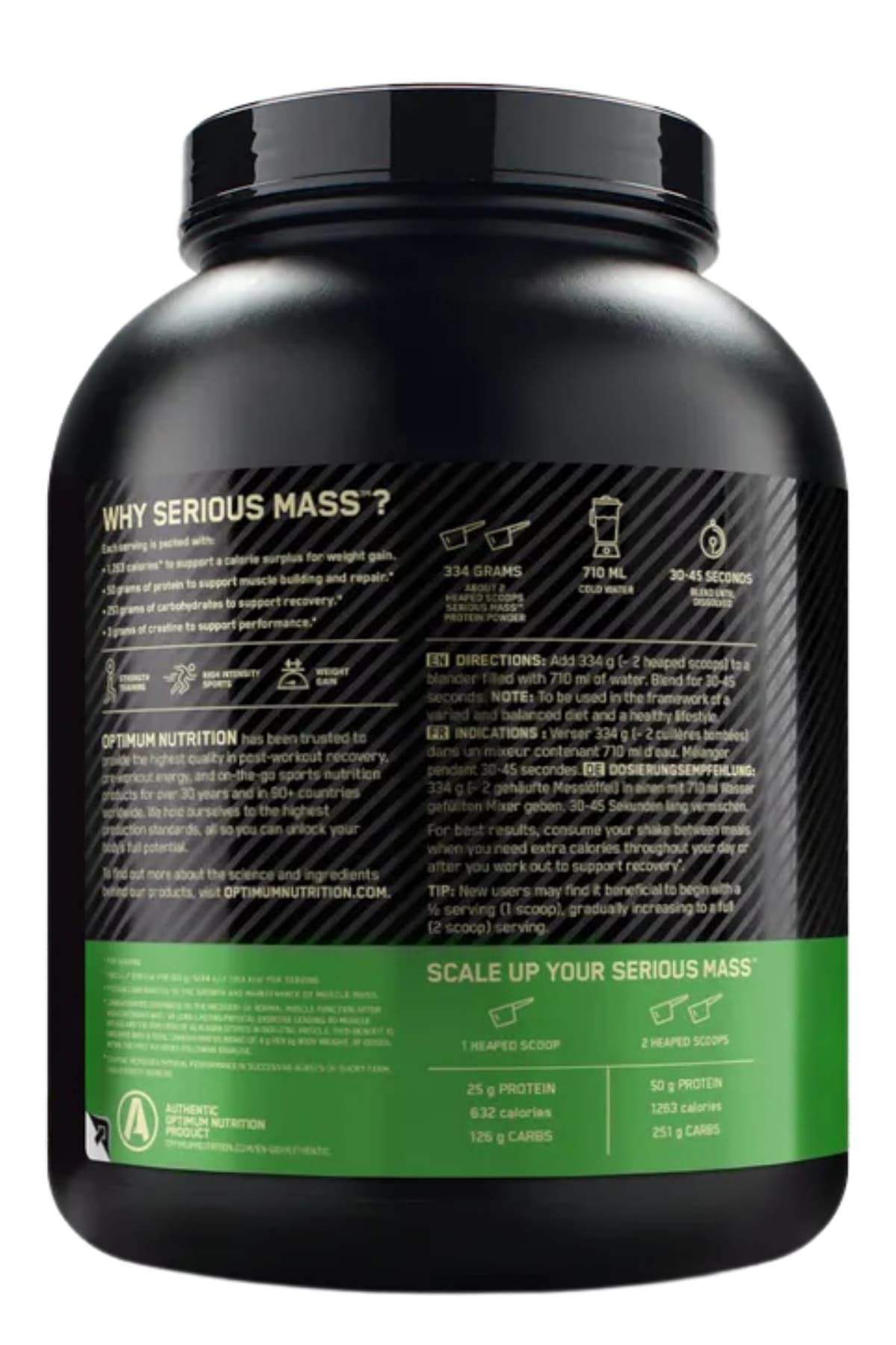 مکمل افزایش وزن و عضلهسازی Optimum Nutrition Serious Mass شکلاتی 2.73kg 8 سروینگ مکمل افزایش وزن و عضلهسازی Optimum Nutrition Serious Mass شکلاتی 2.73kg 8 سروینگ